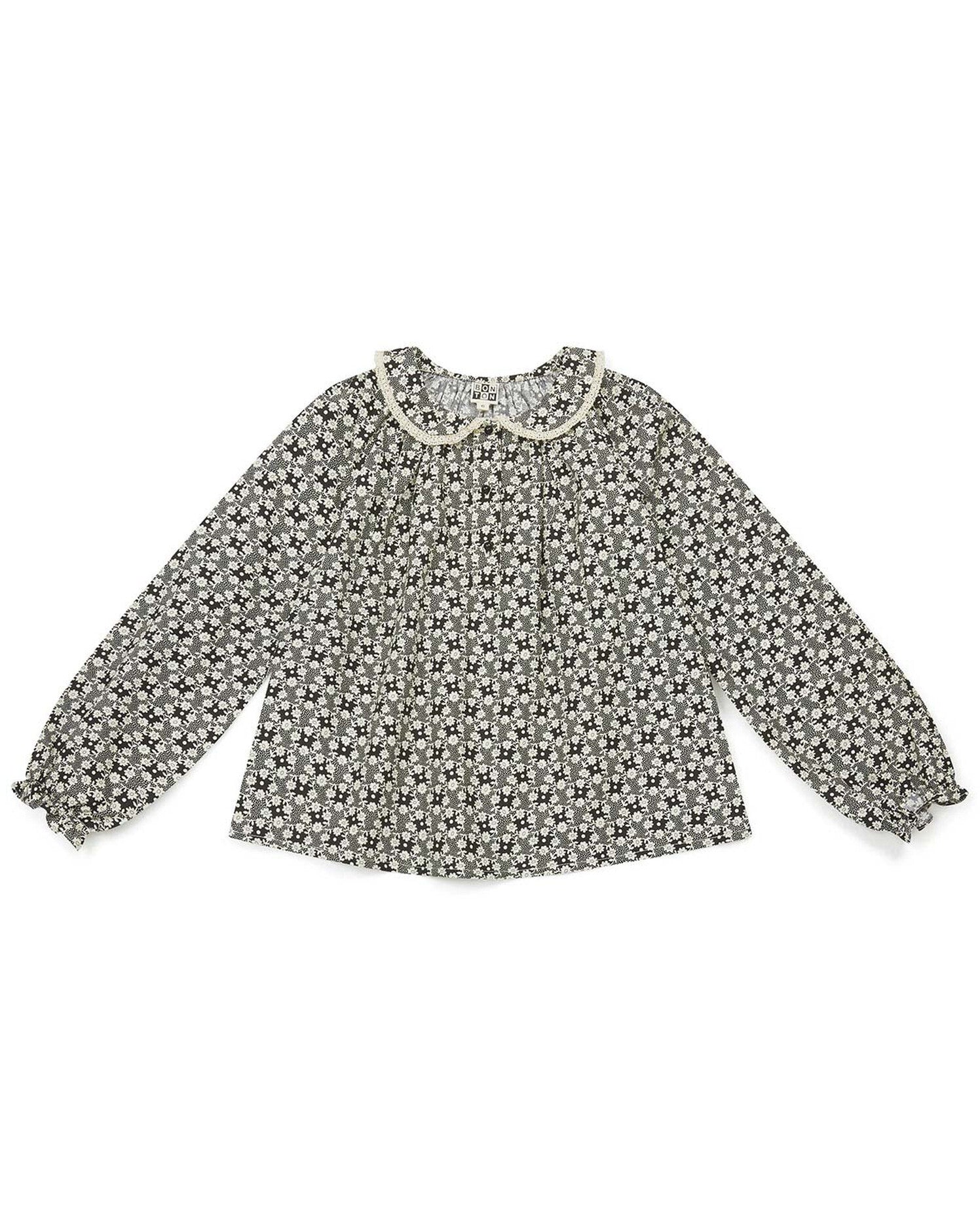 Girls Noir Cotton Blouse