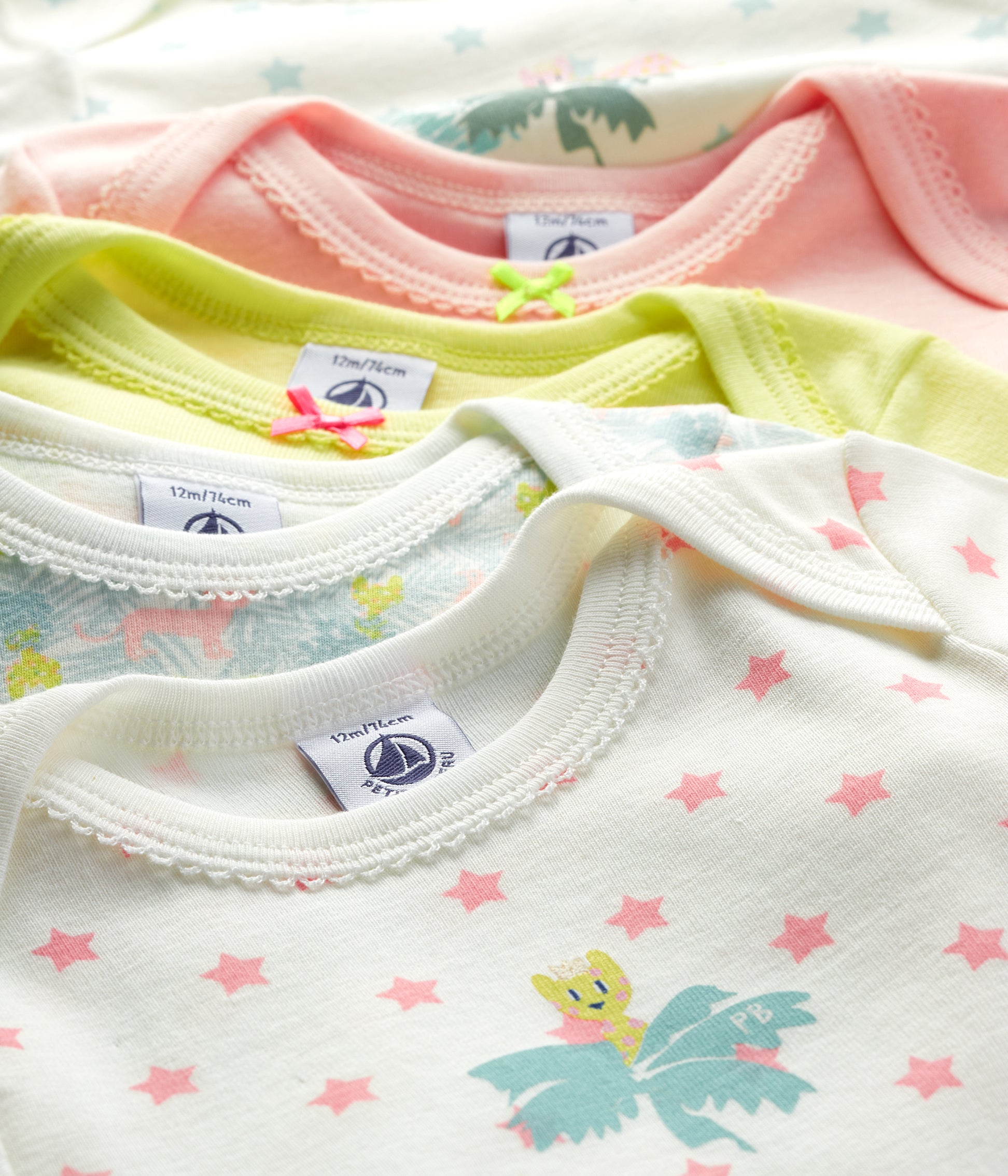 Baby Girls Multicolor Cotton Babysuit Set (5 Pack)