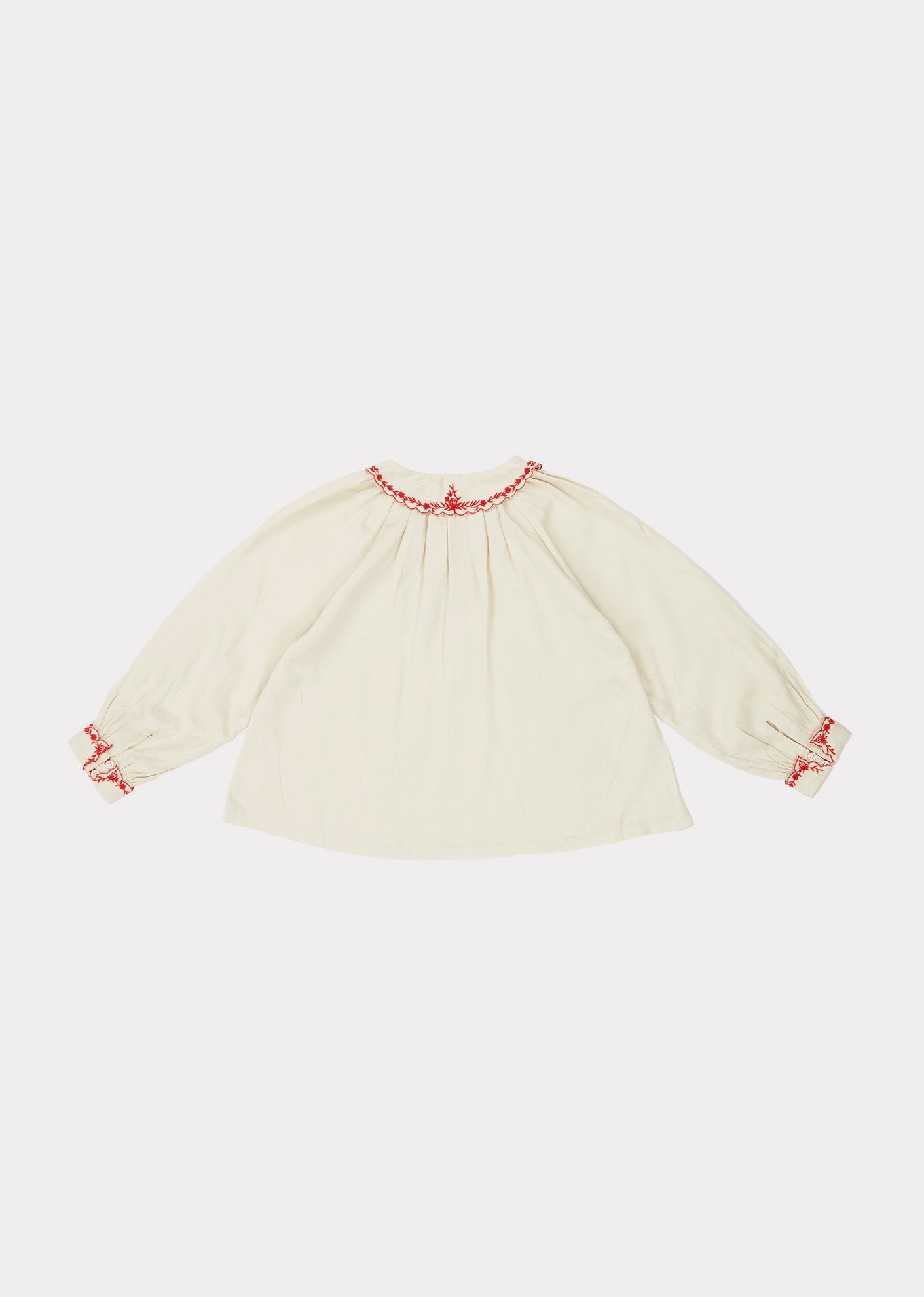 Girls White Embroidered Top