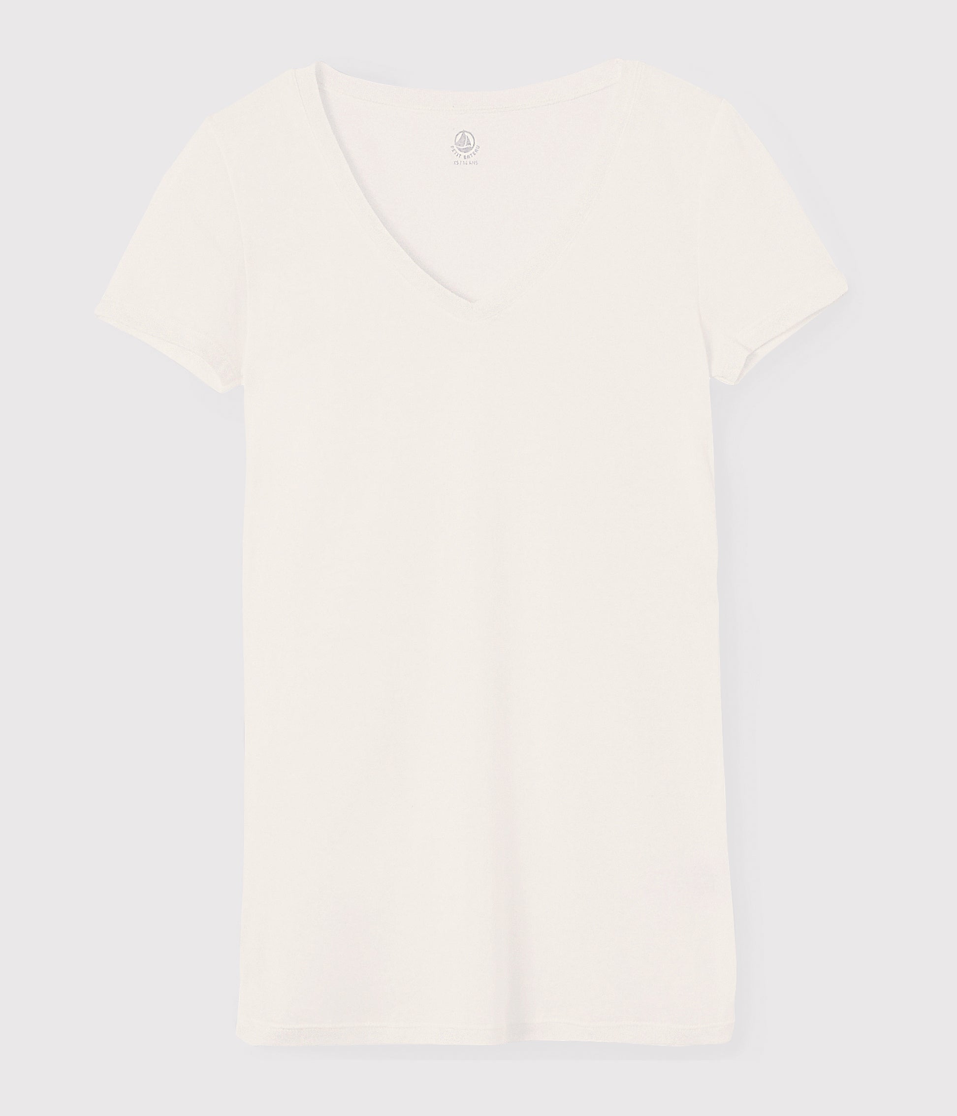 Girls White Cotton T-Shirt