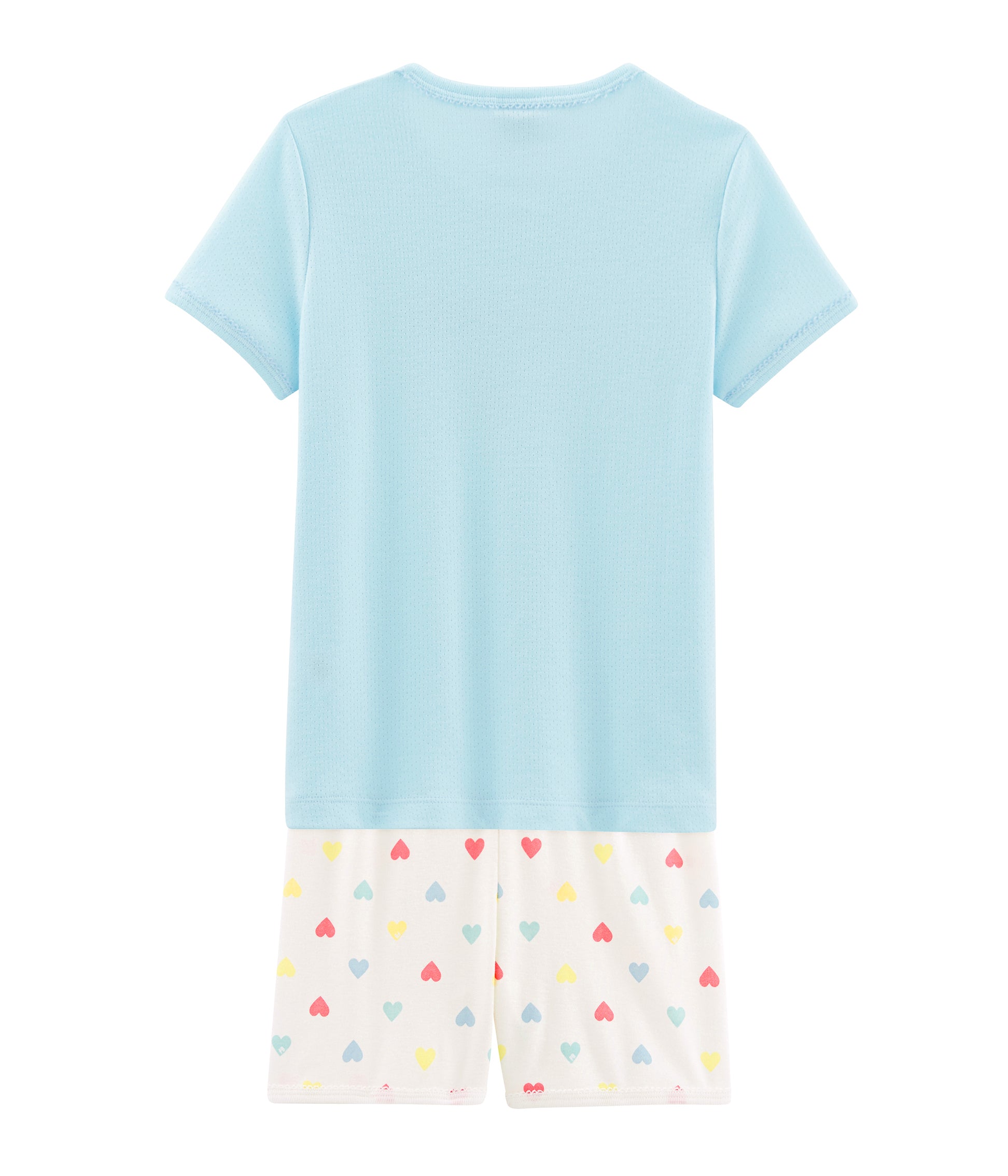 Girls Blue Heart Cotton Nightwear Set