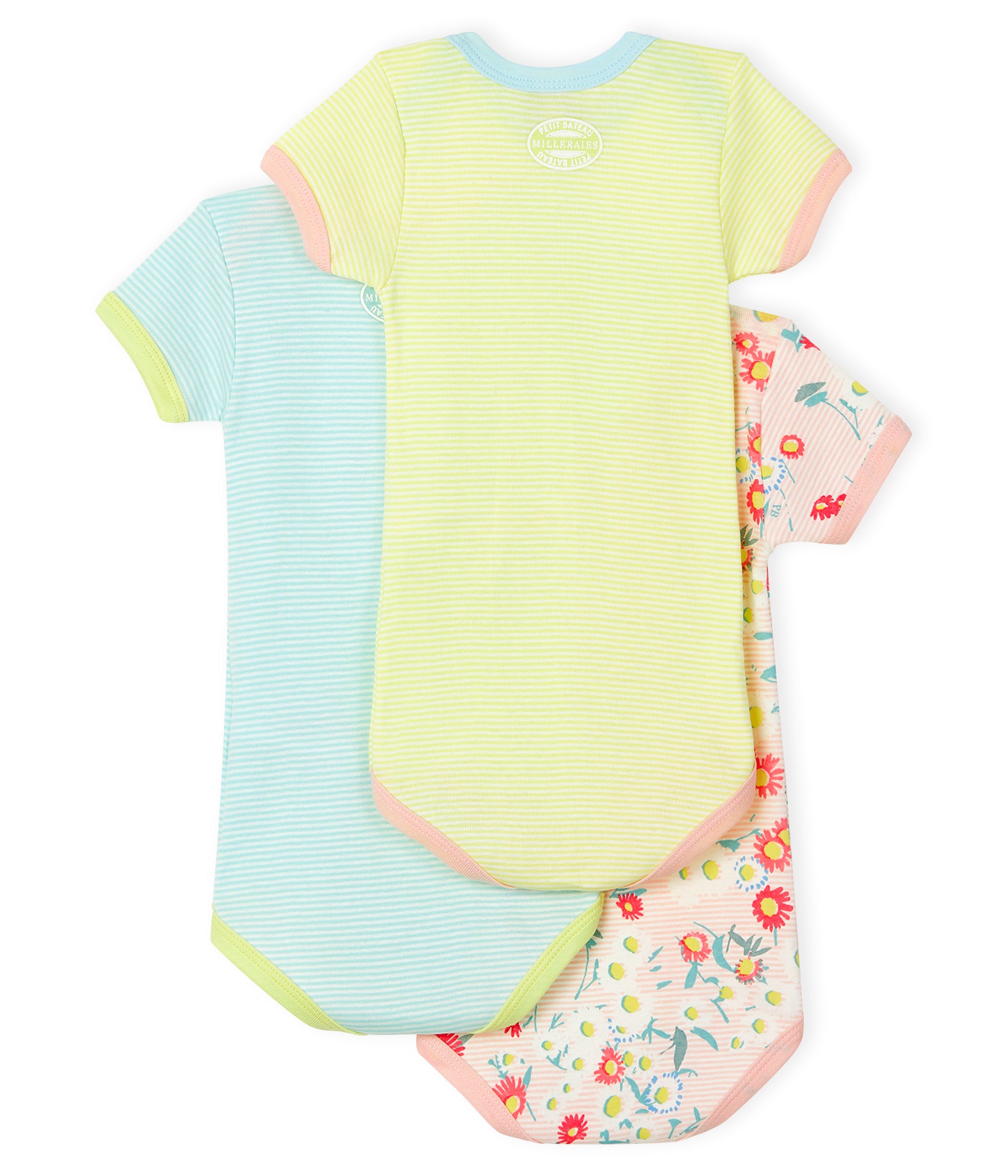 Baby Girls Multicolor Cotton Babysuit Set (3 Pack)