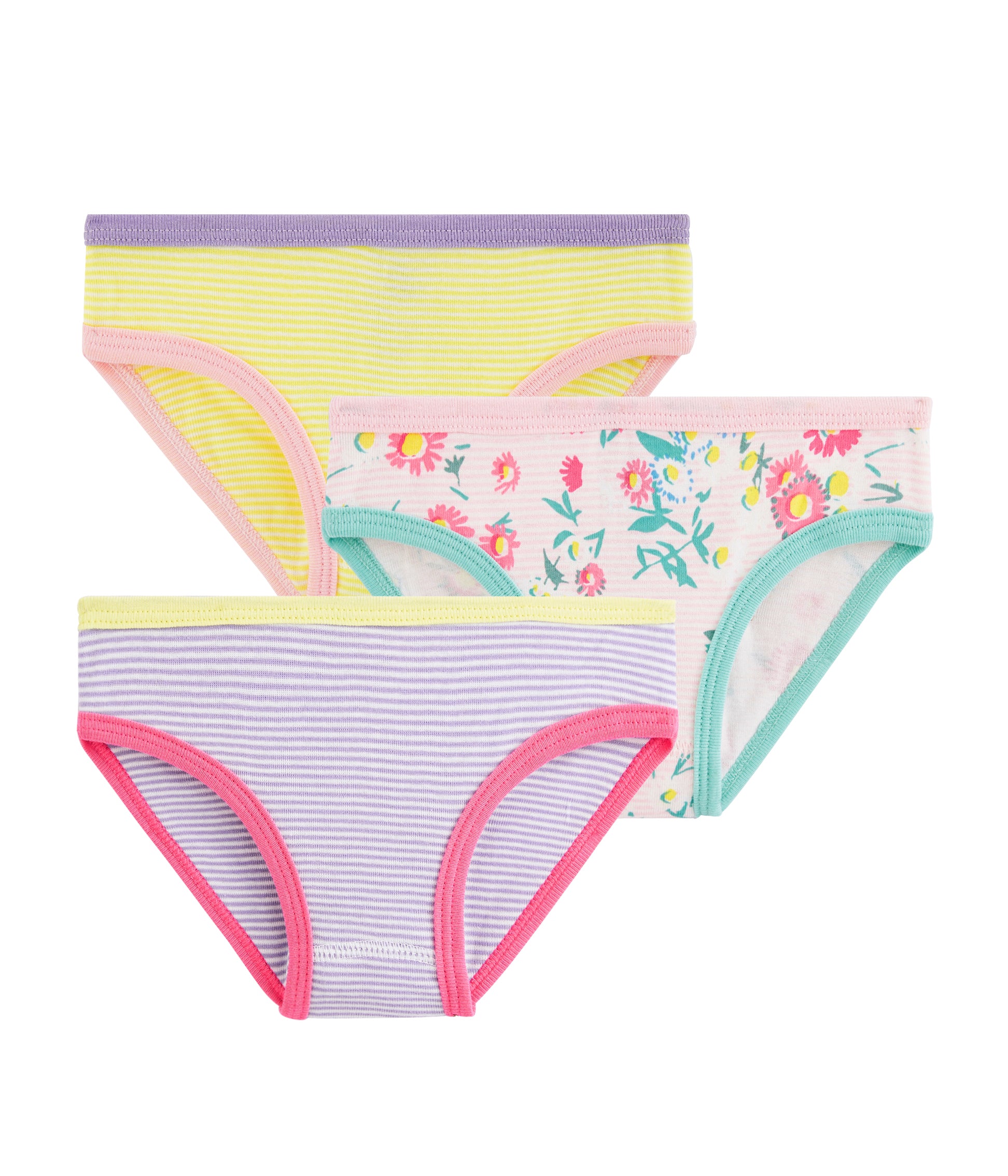 Girls Multicolor Cotton Underwear Set (3 Pack)