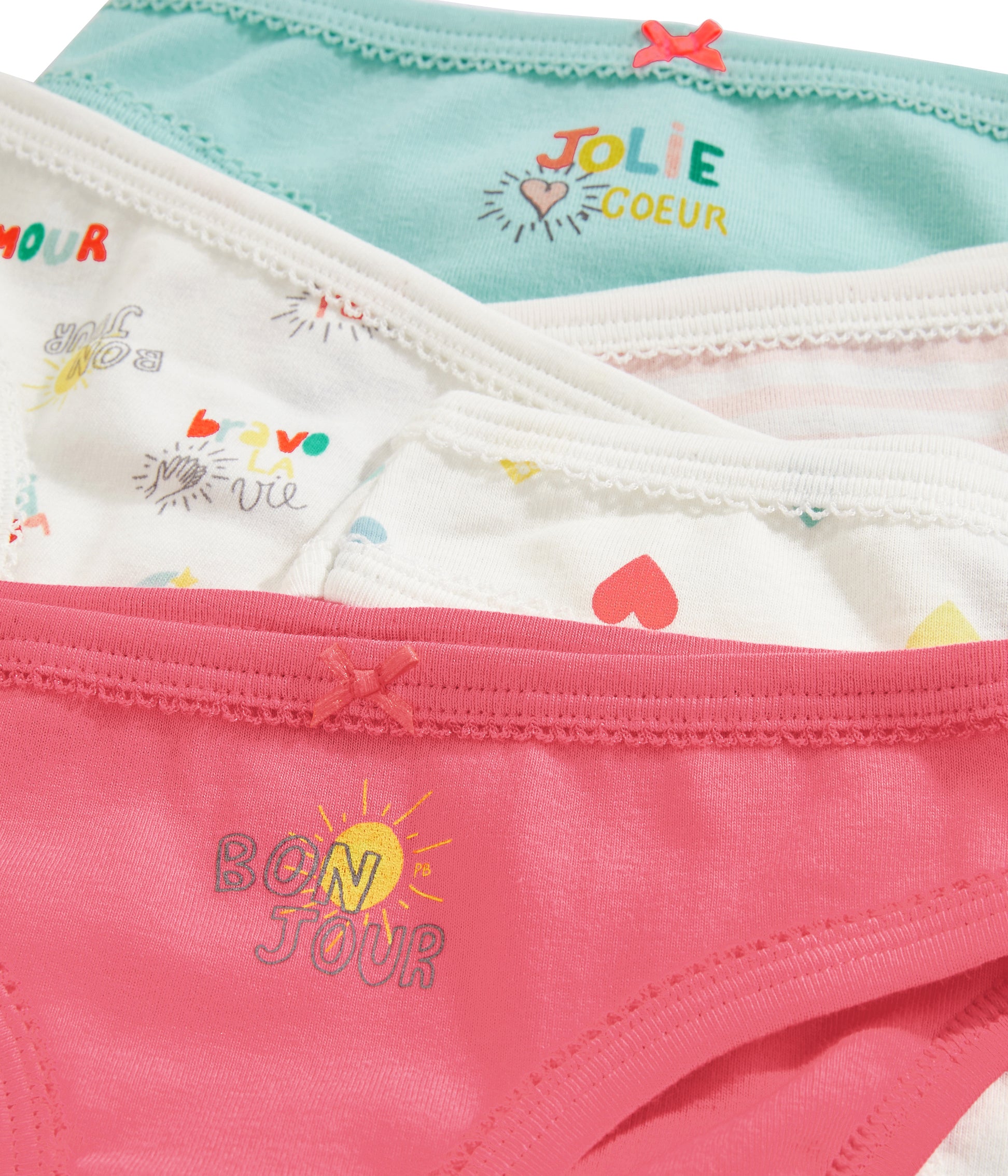 Girls Multicolor Cotton Underwear Set (5 Pack)