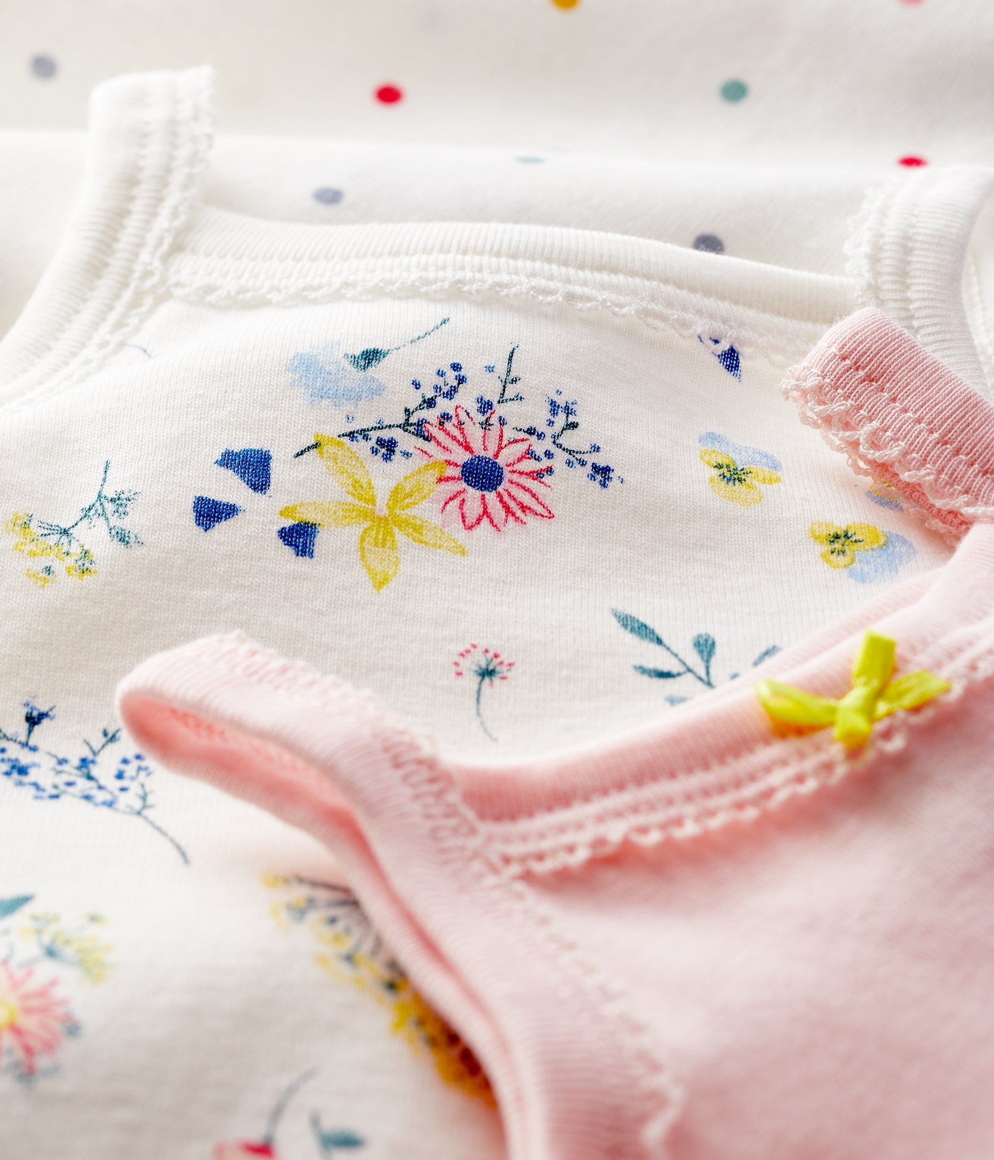 Baby Girls Multicolor Cotton Babysuit Set (3 Pack)