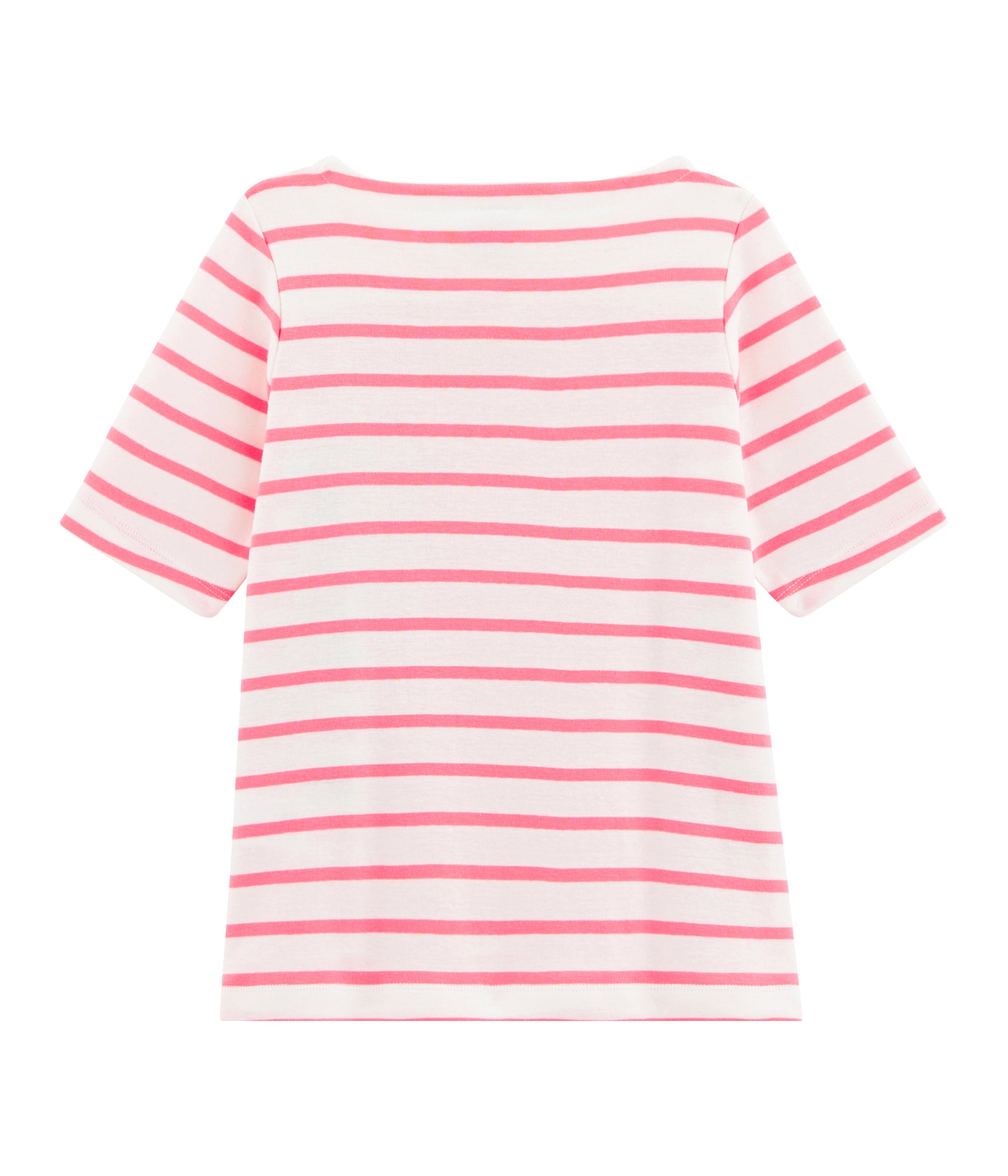 Girls Pink Striped Cotton T-shirt