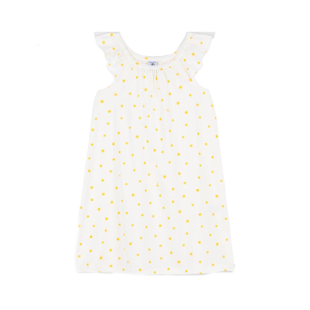 Girls White Cotton Dress