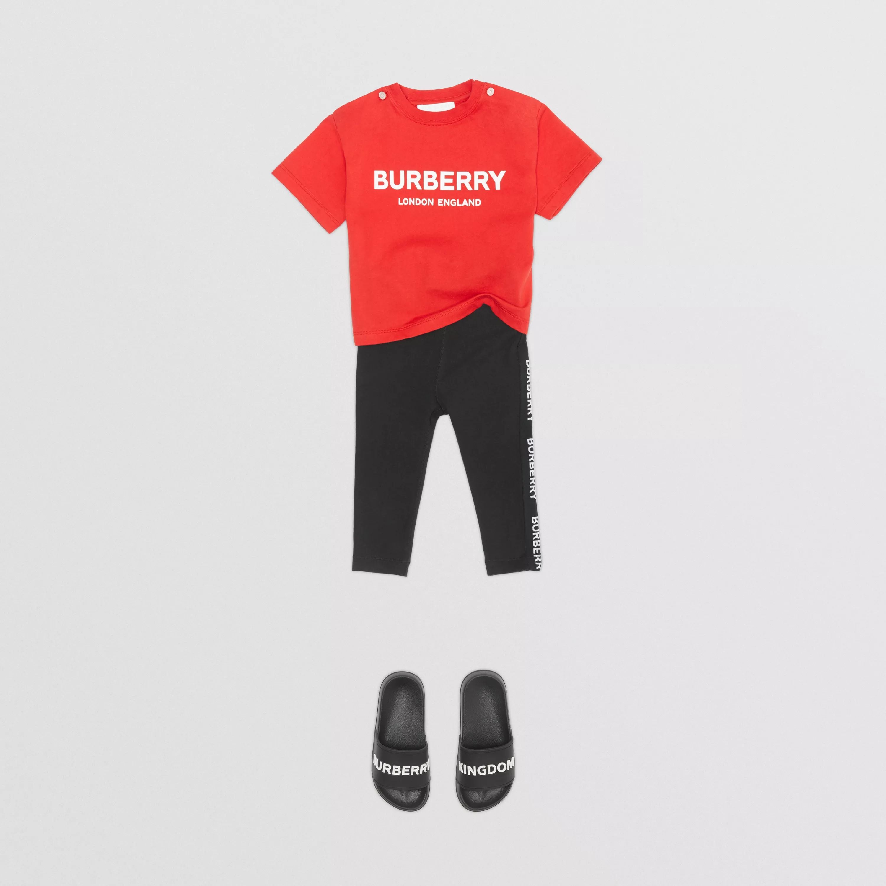 Baby Girls Black Logo Cotton Trousers