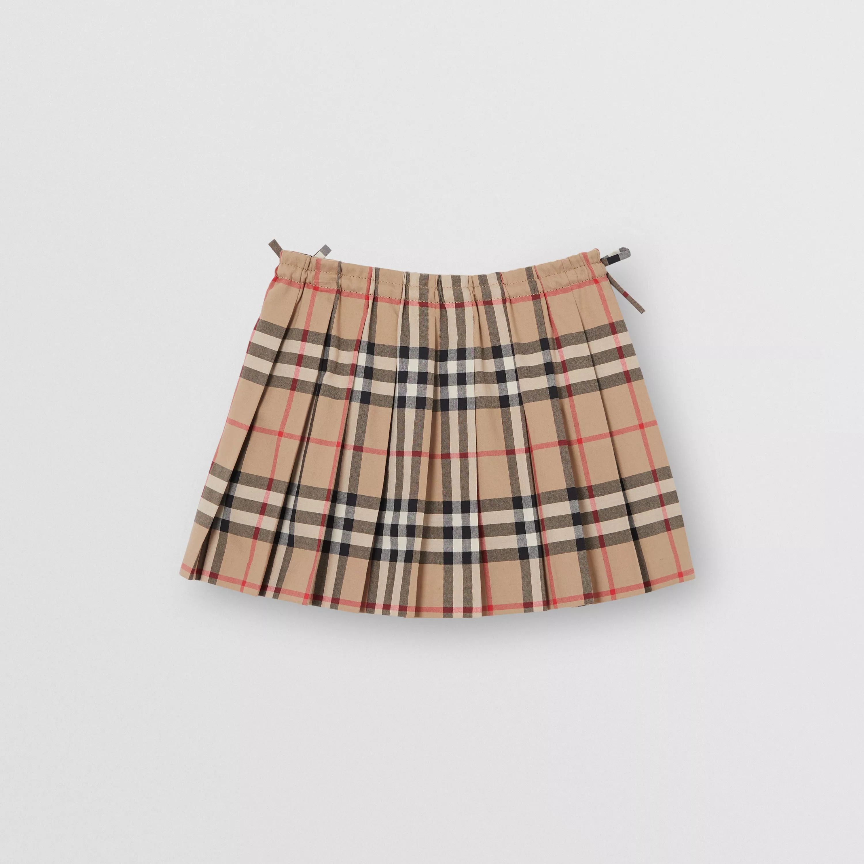 Baby Girls Beige Check Cotton Skirt