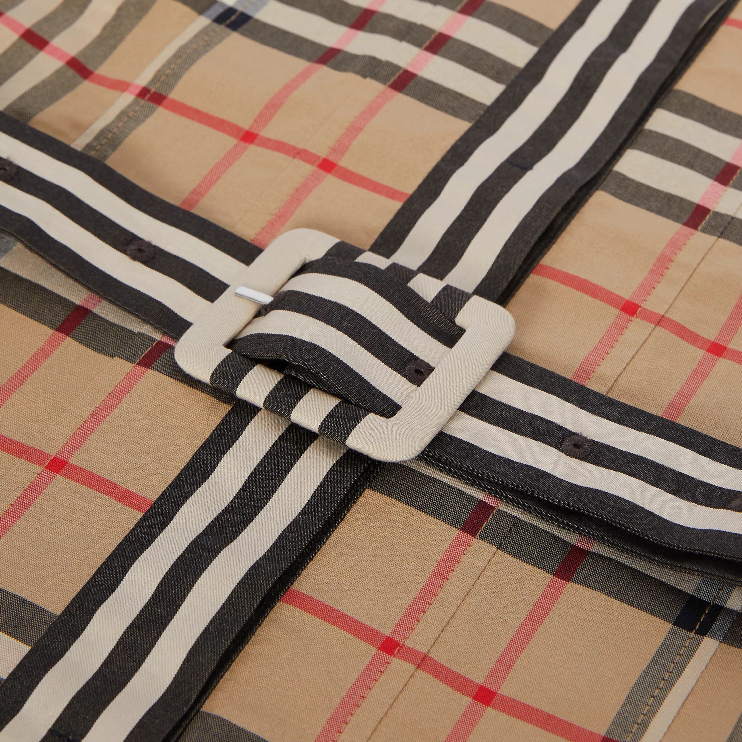 Girls Beige Check Cotton Dress