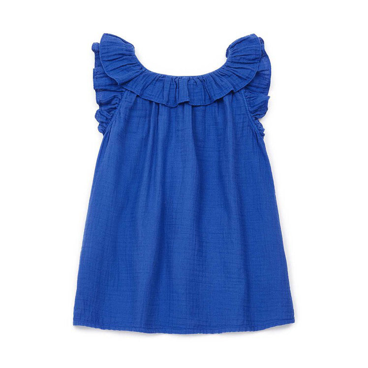 Girls Blue Frill Cotton Top