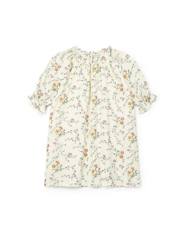 Girls Light Green Flower Cotton Dress