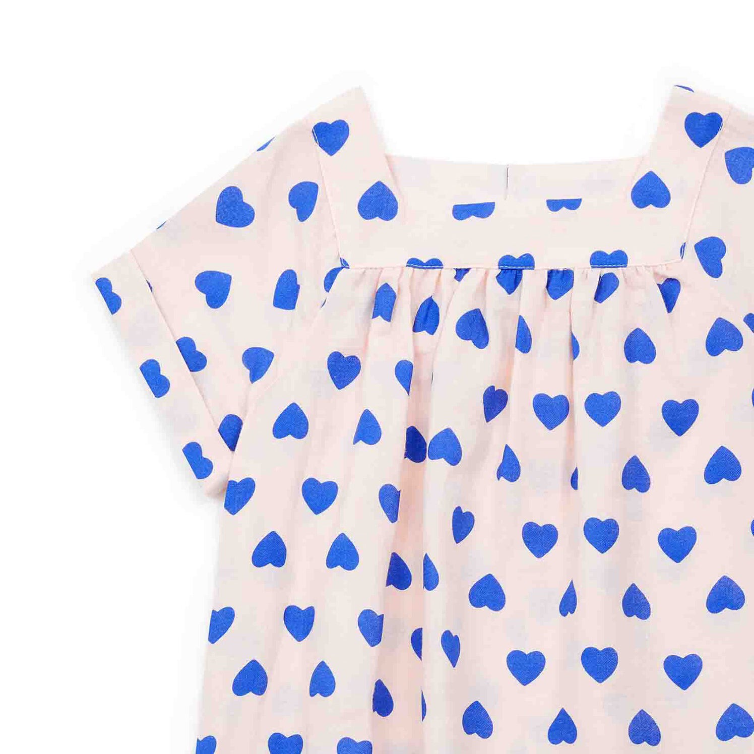 Girls Pink & Blue Heart Cotton Top