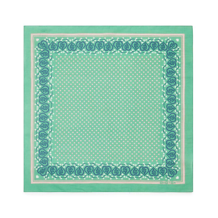 Girls Green Dots Cotton Scarf