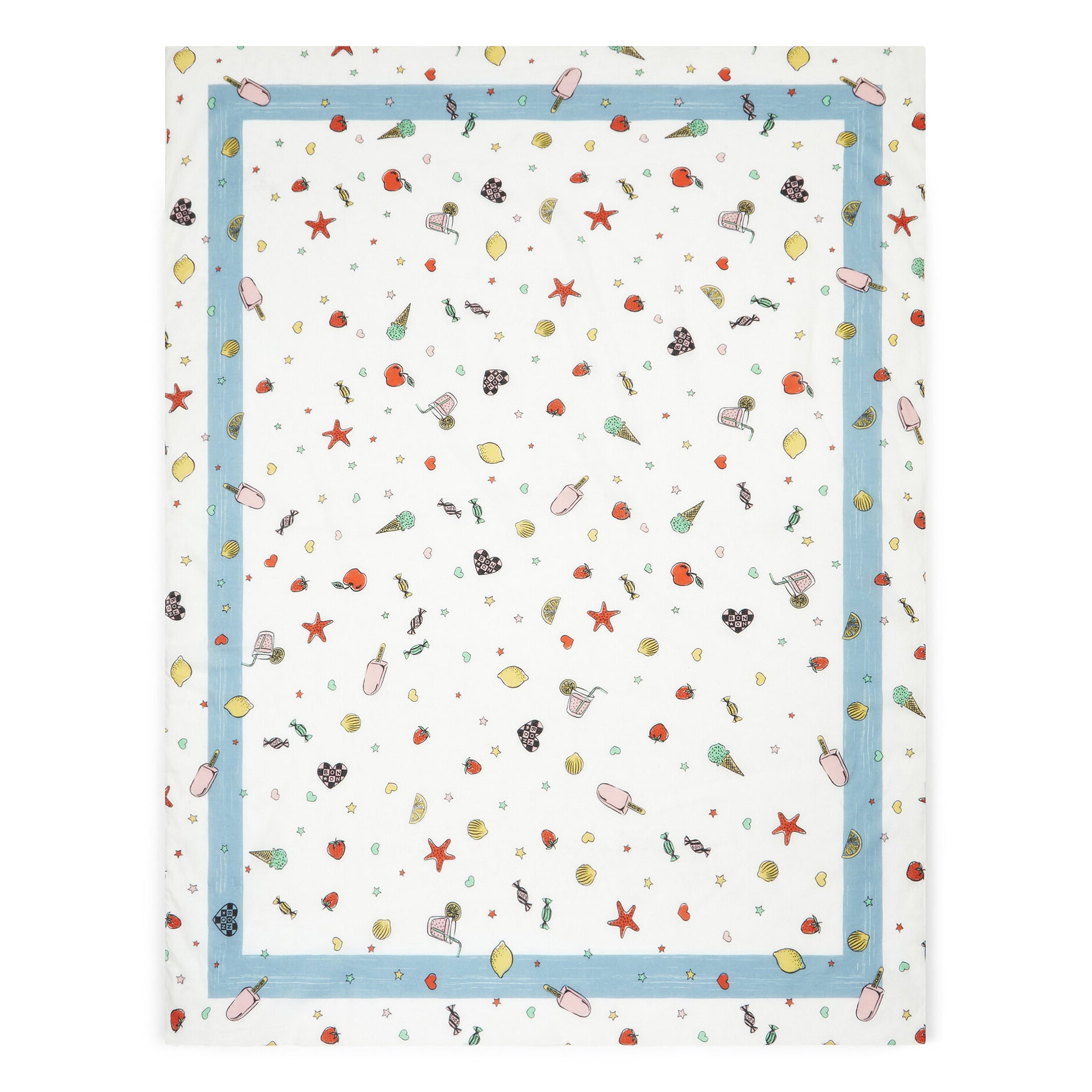 Girls White Painted Cotton Scarf