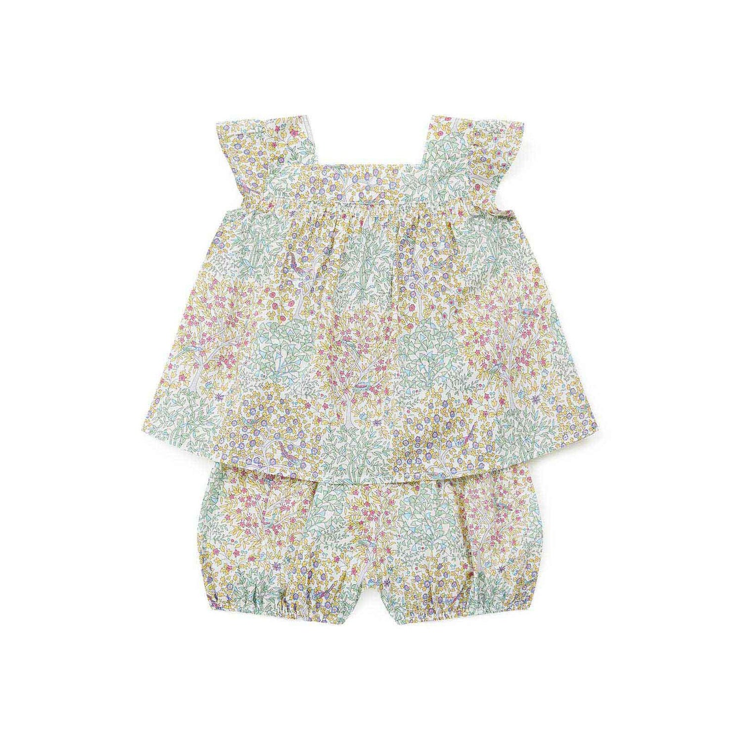 Baby Girls Light Green Floral Cotton Set