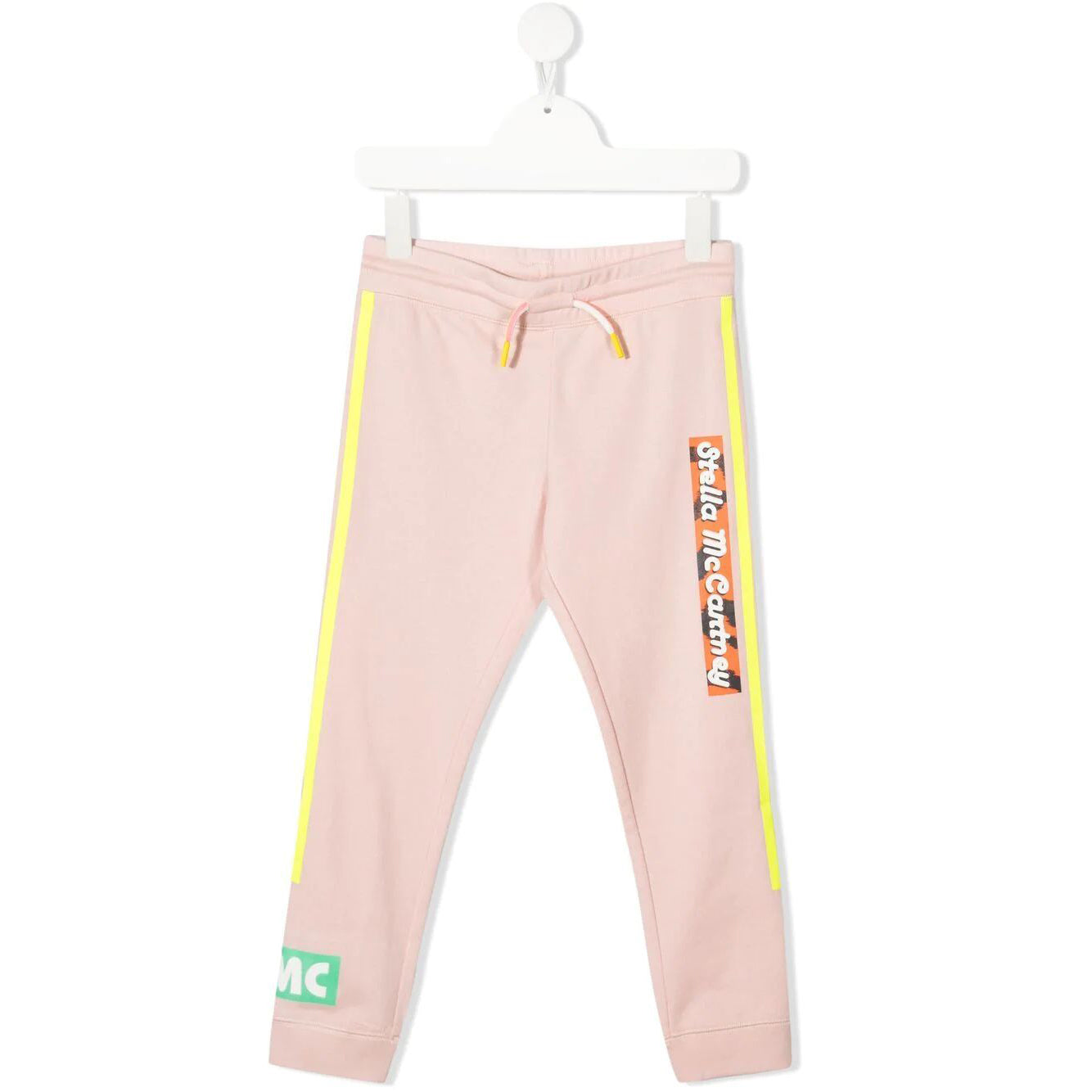 Girls Pink Logo Cotton Trousers