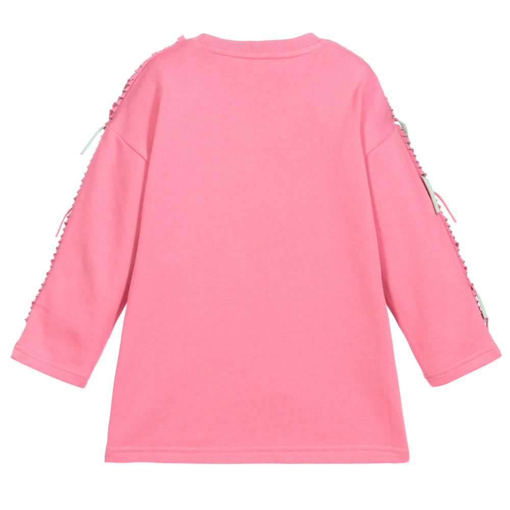 Girls Pink Star Cotton Dress