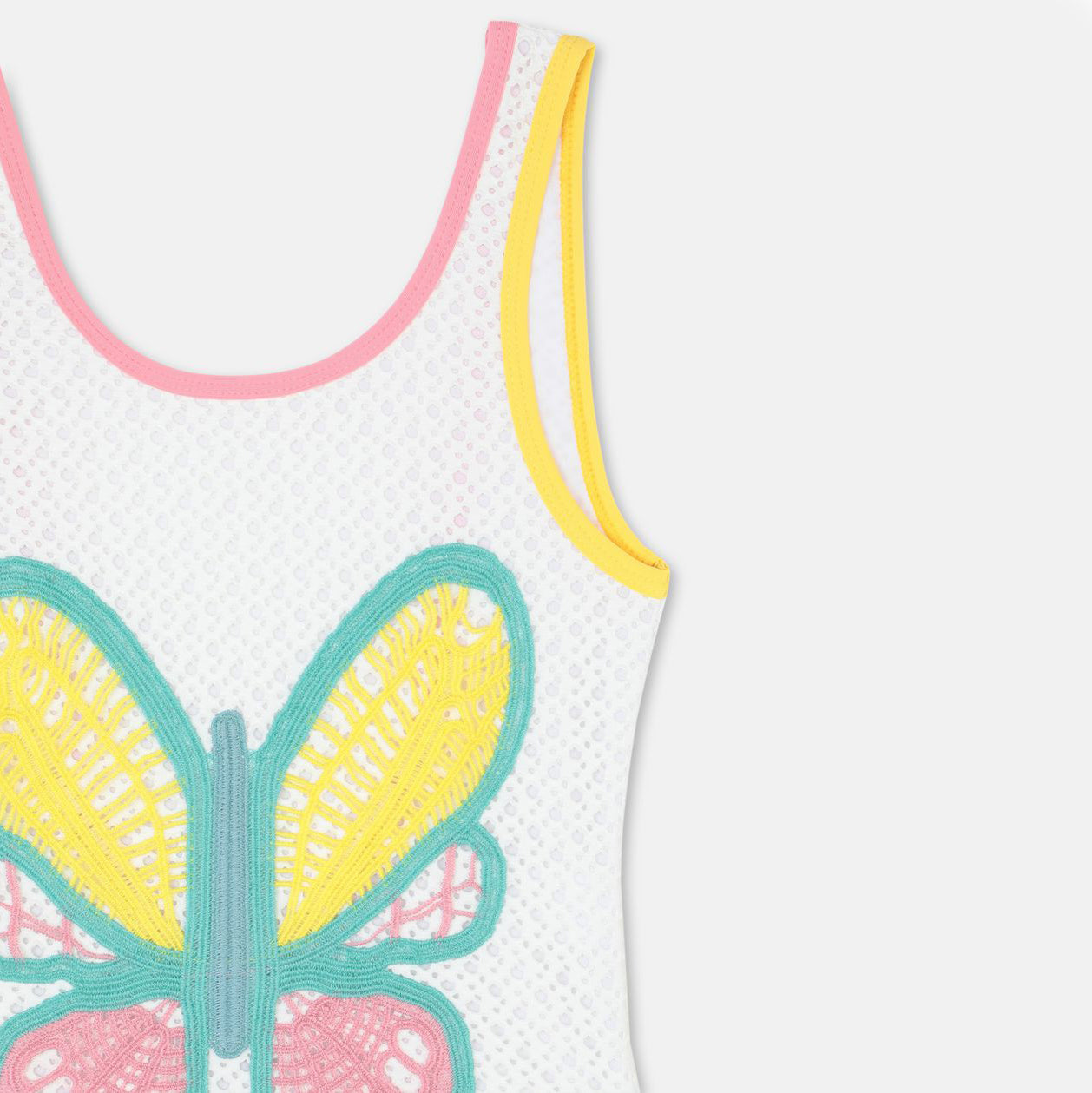 Girls White Butterfly Swimsuit