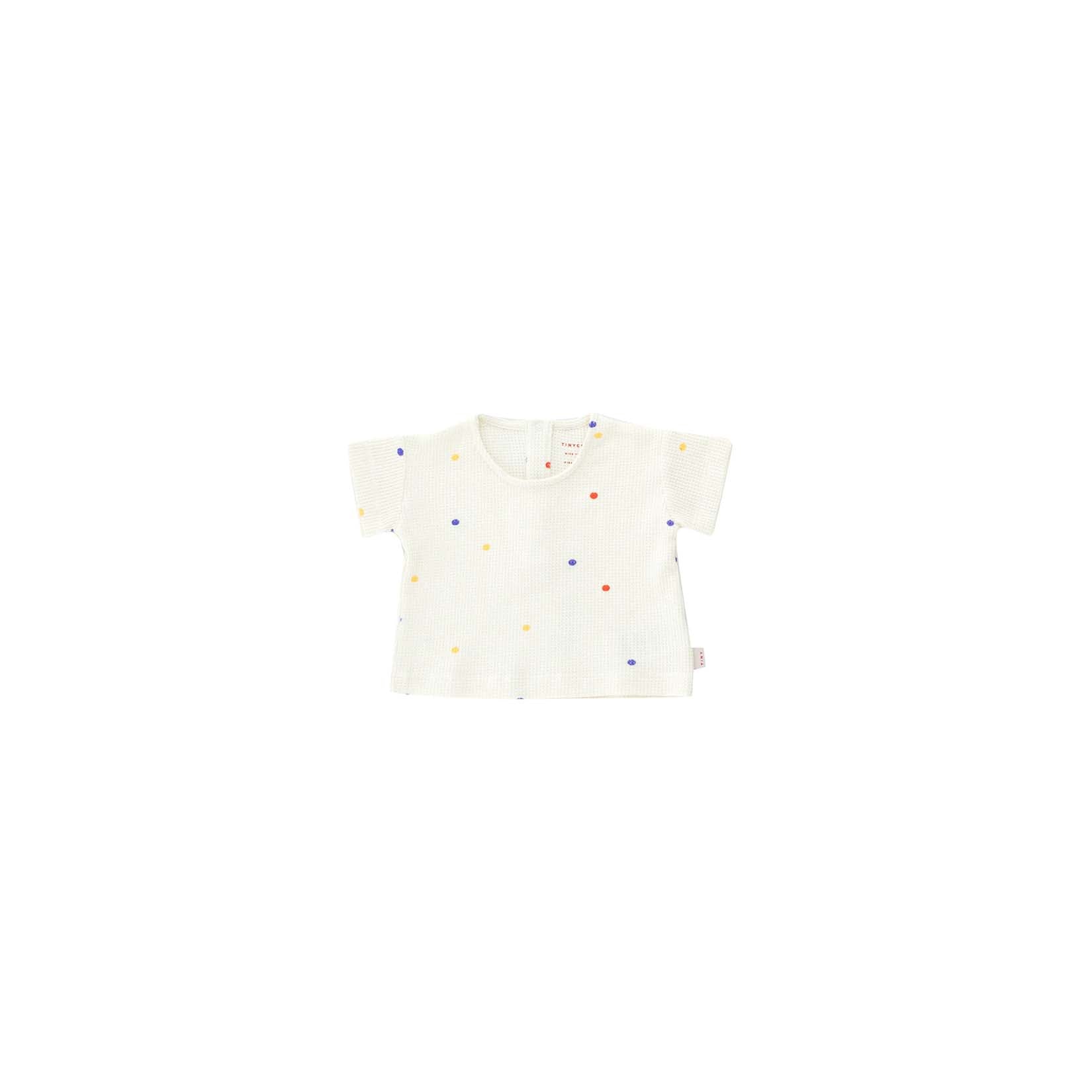 Baby Girls White Dots Cotton T-Shirt