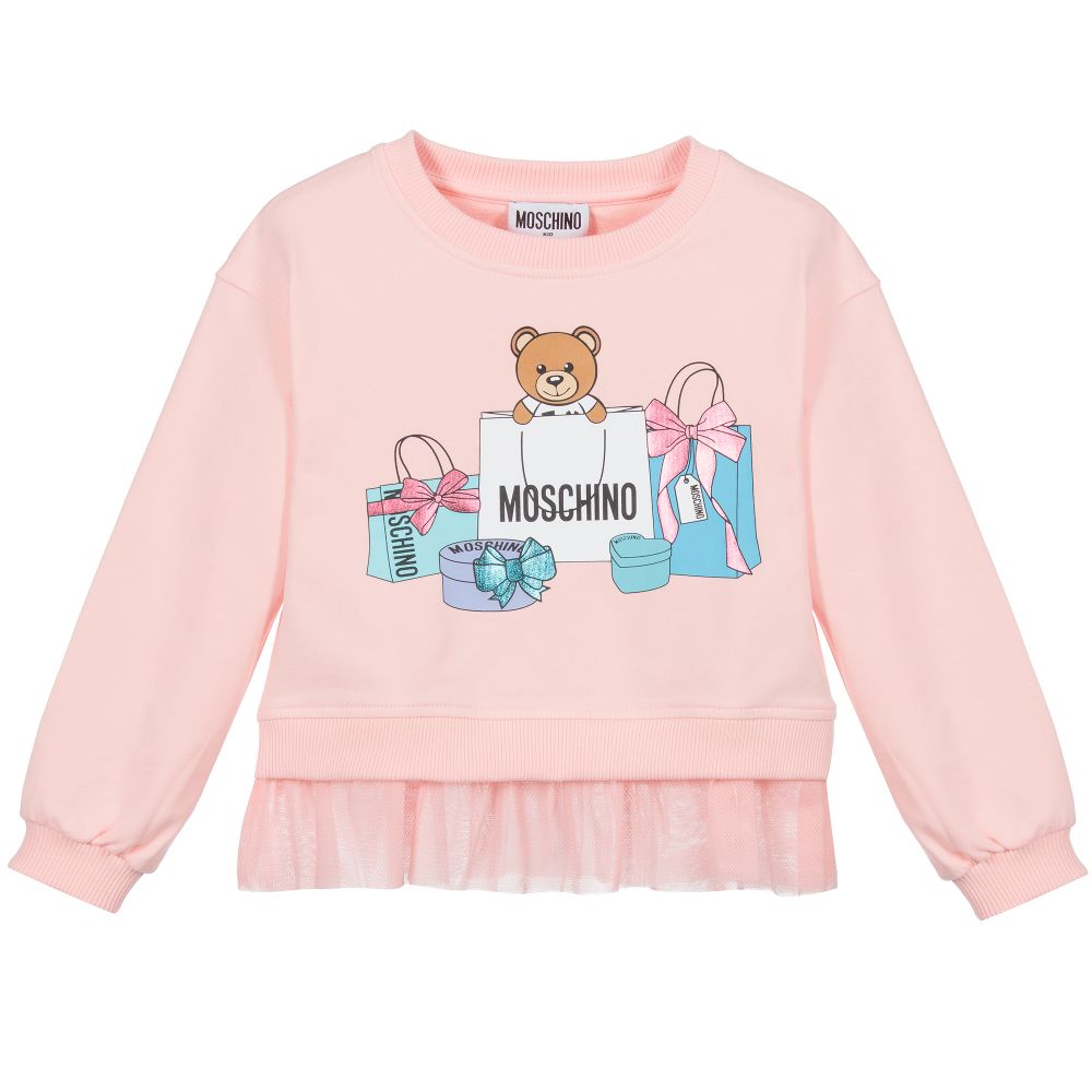 Girls Rose Print Cotton Sweatshirt