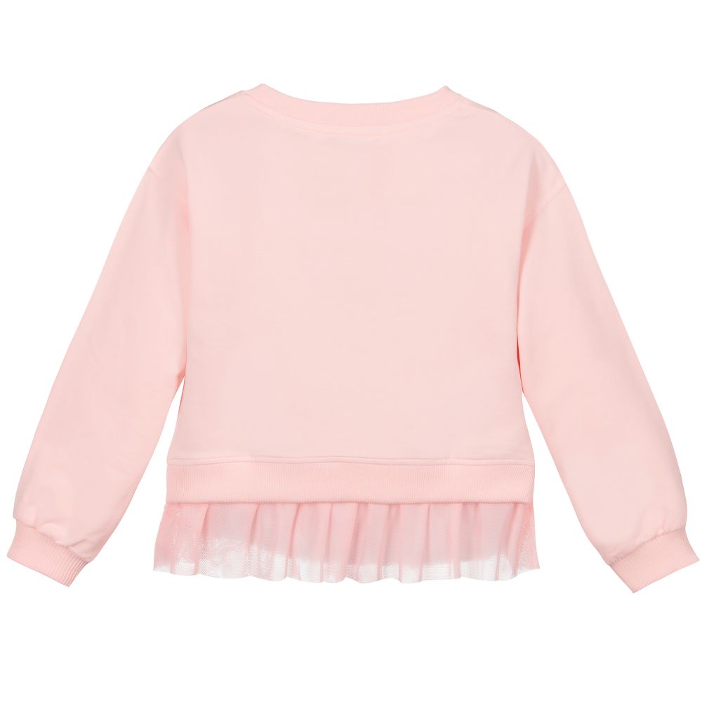 Girls Rose Print Cotton Sweatshirt
