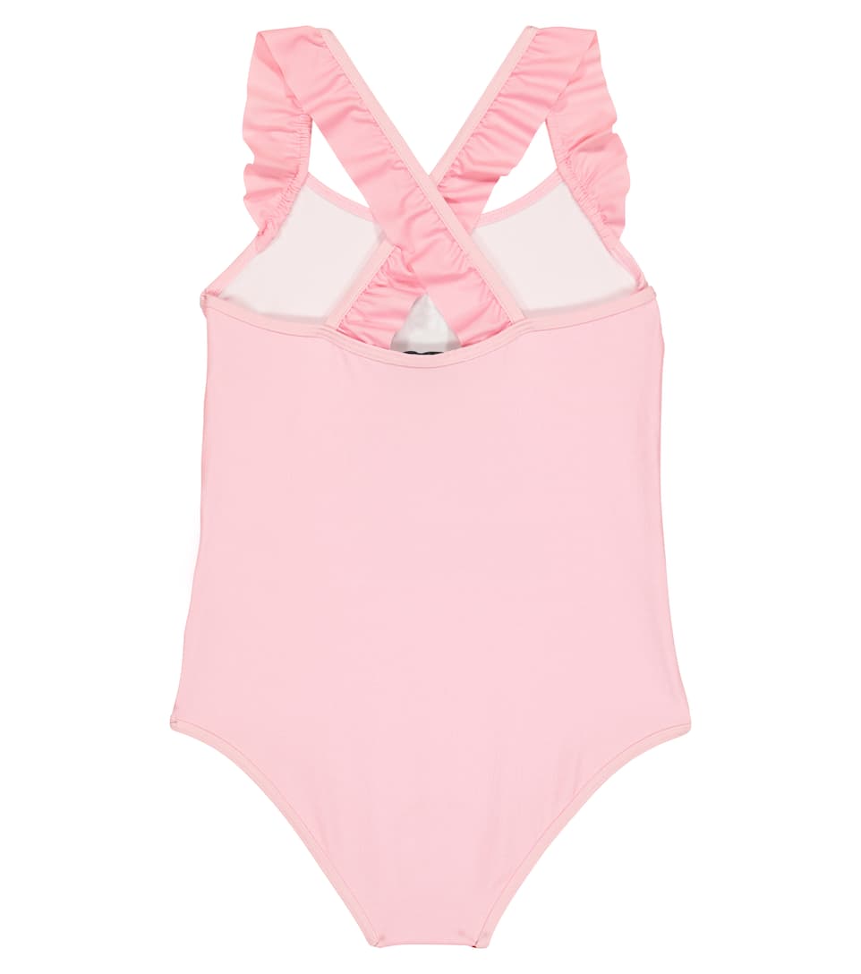 Girls Rose Print Swimsuit