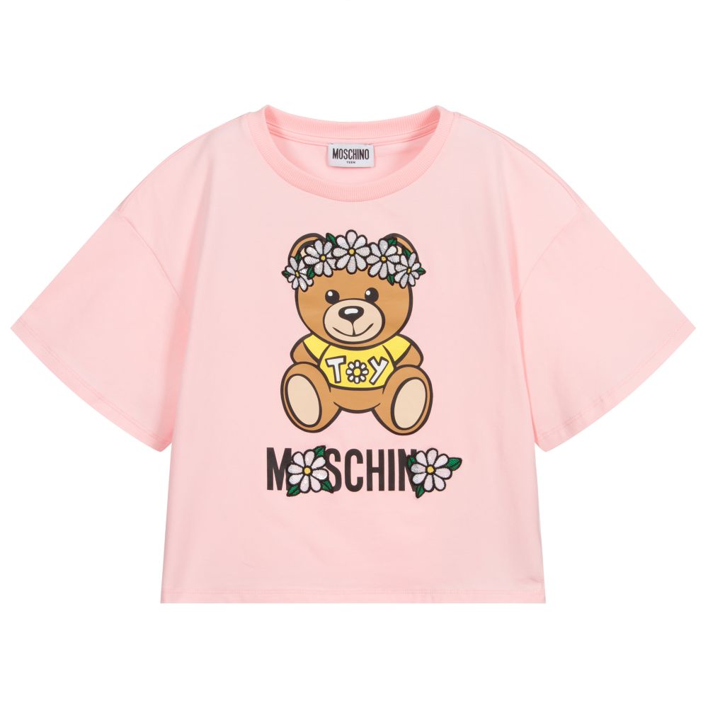 Girls Pink Logo Cotton T-Shirt