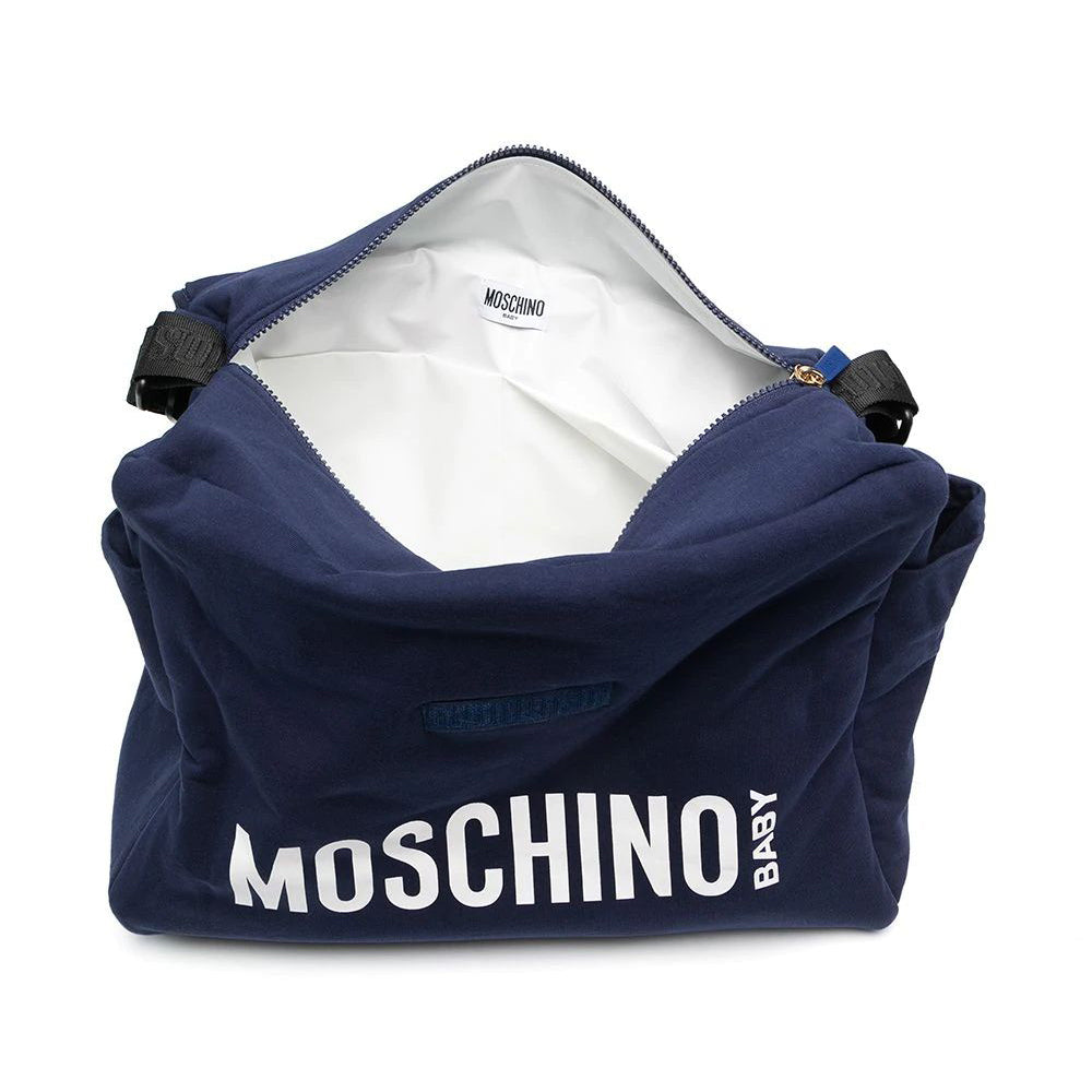 Girls Grey & Navy Logo Bag