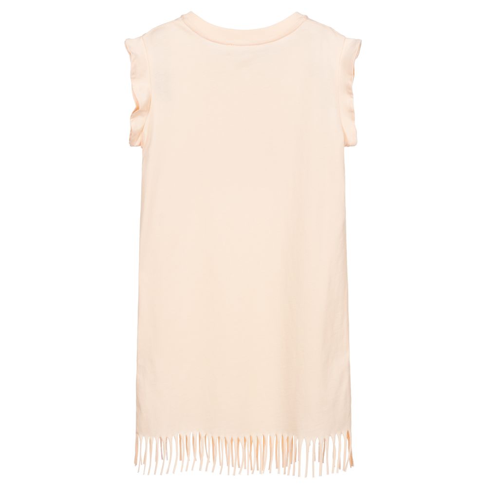 Girls Pink Logo Cotton Dress
