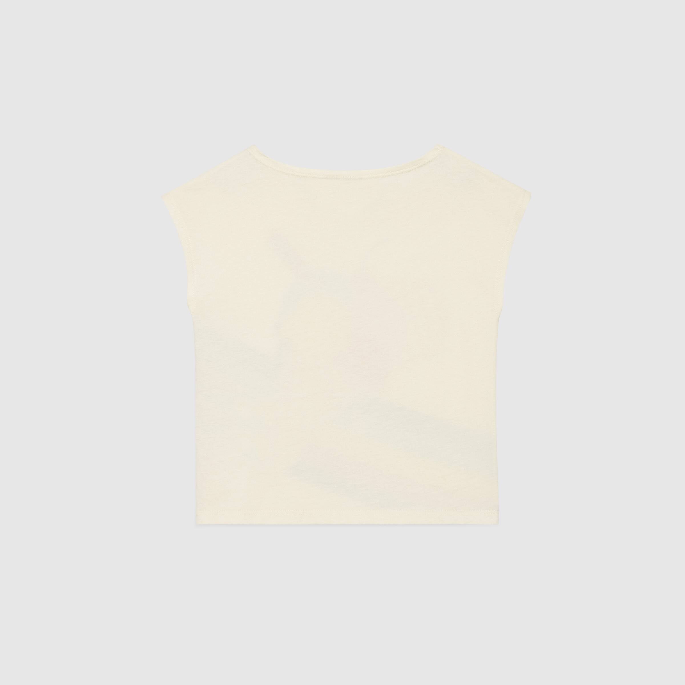 Girls Ivory Printing Cotton T-Shirt