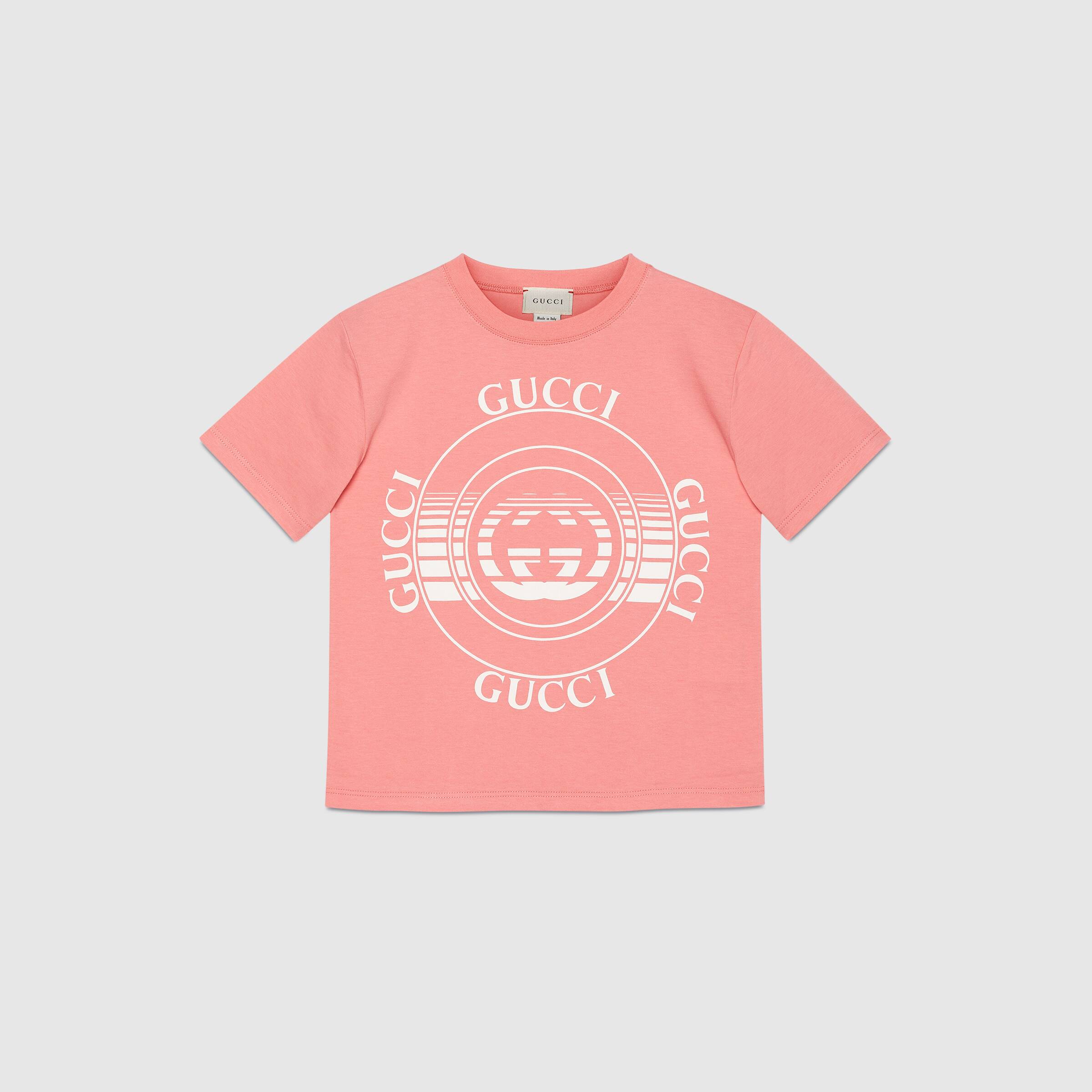 Girls Pink Logo Cotton T-Shirt