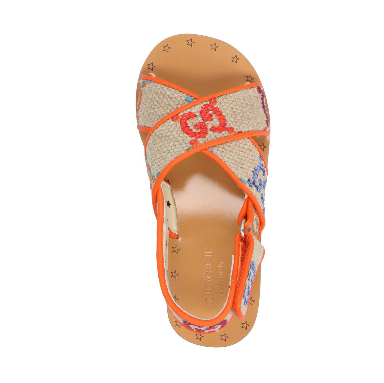 Girls Orange GG Logo Sandals
