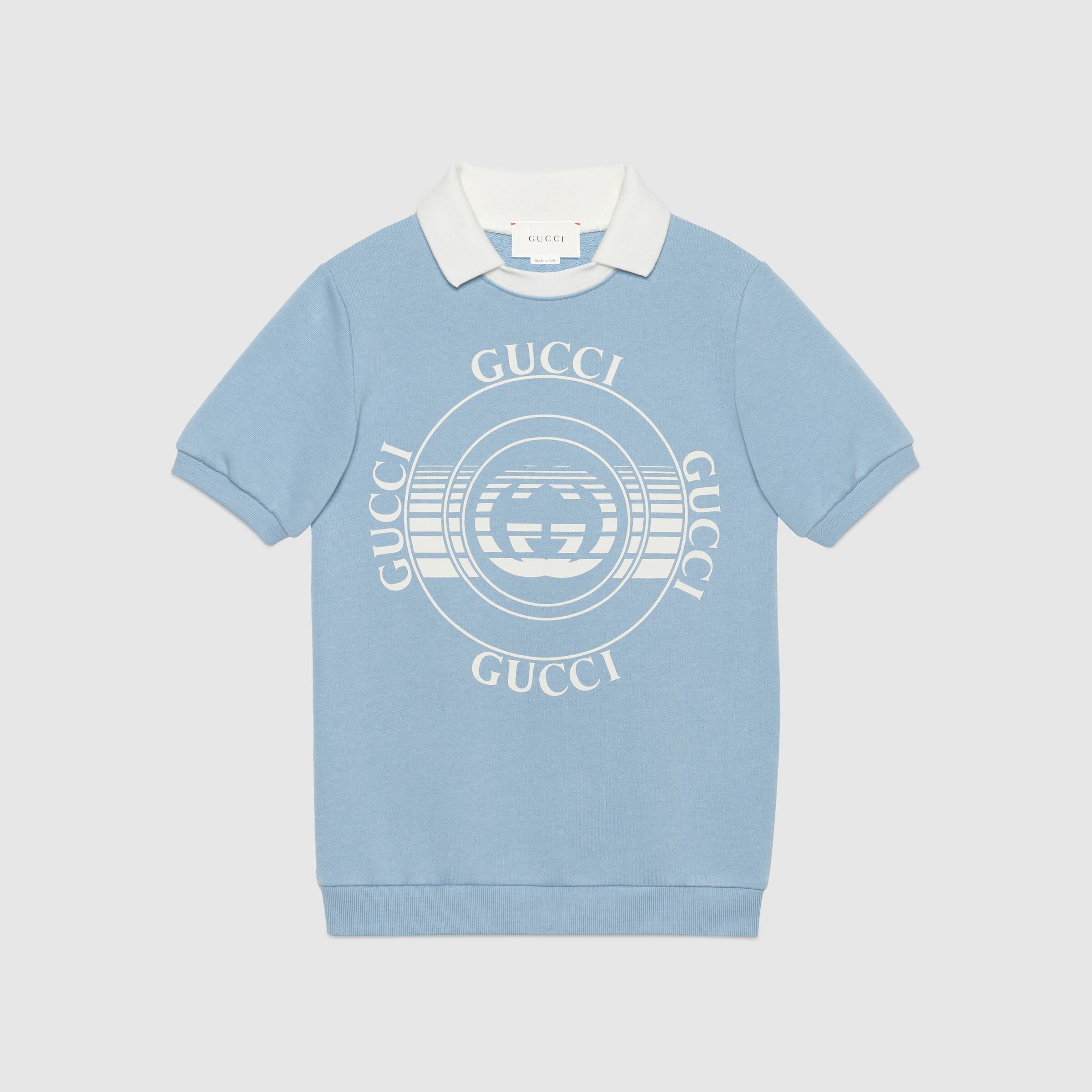 Girls Blue Logo Cotton Dress