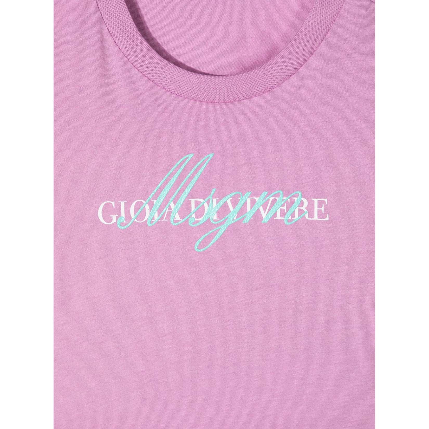 Girls Lilac Logo Cotton T-Shirt