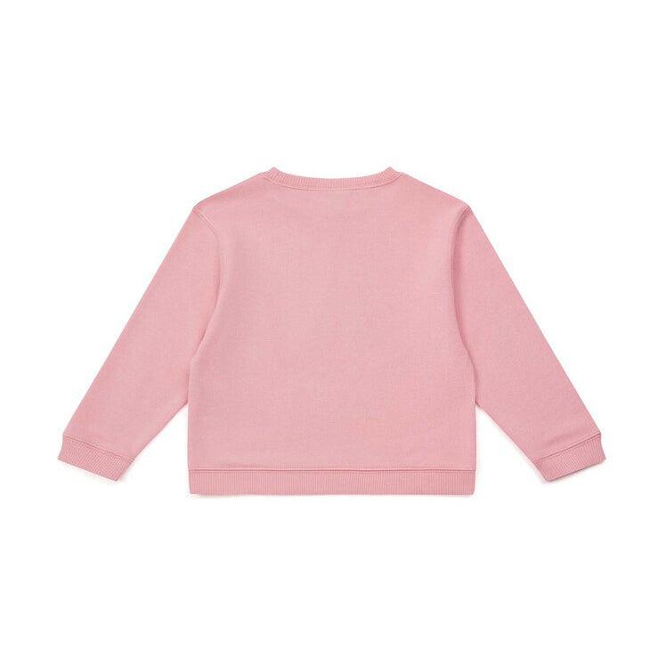 Girls Pink Logo Cotton Sweatshirt
