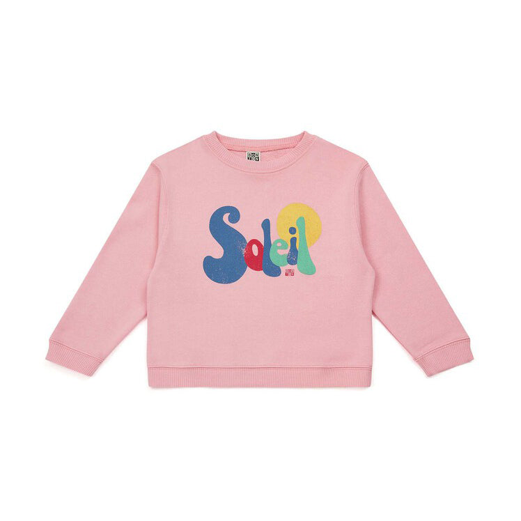 Girls Pink Logo Cotton Sweatshirt