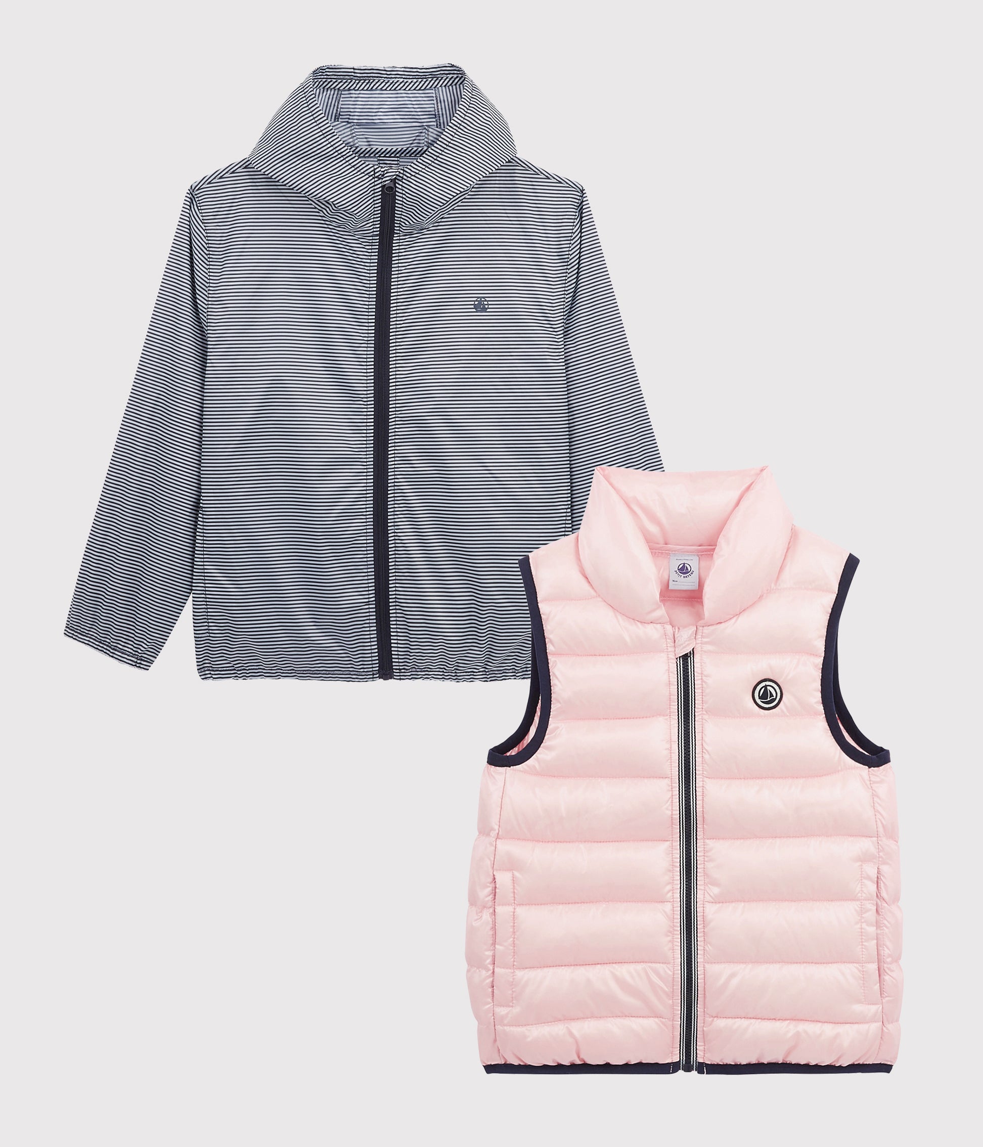 Girls Pink & Grey Padded Down Set