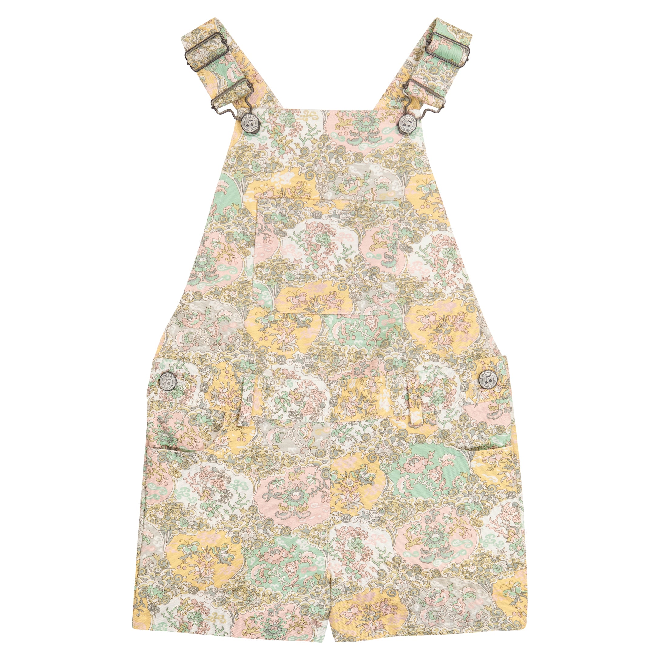 Girls Multicolor Floral Cotton Jumpsuits