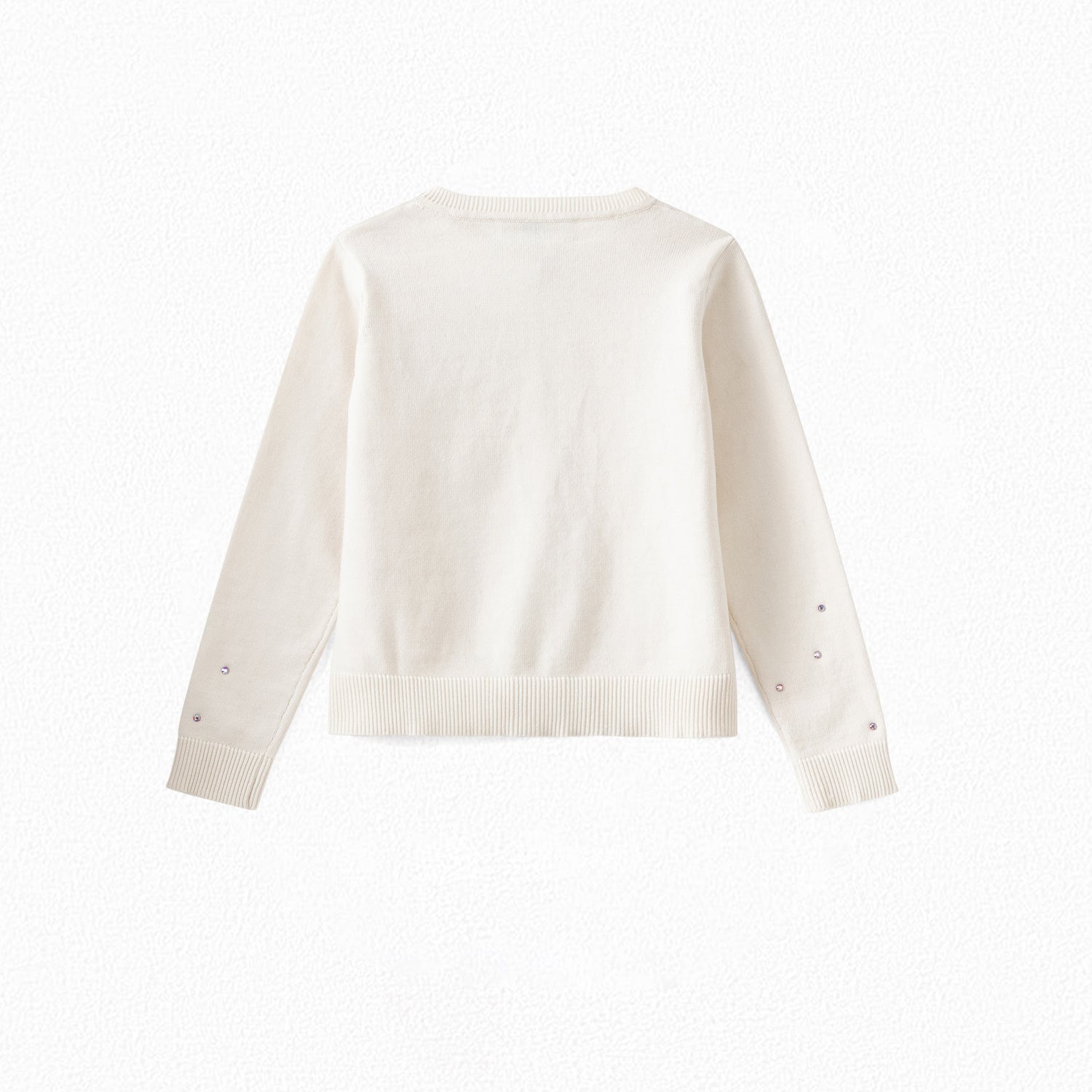 Girls White Embroidered Cotton Cardigan