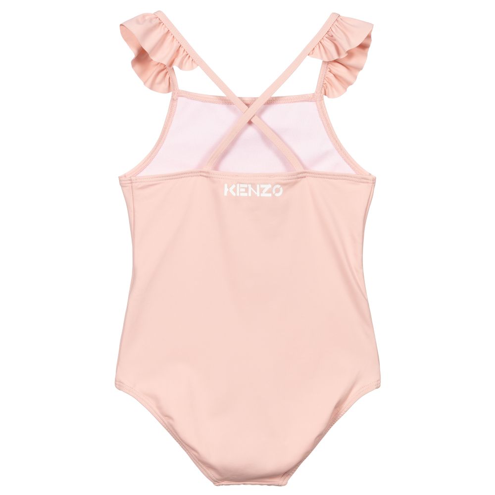 Girls Pink Logo Swimsuit