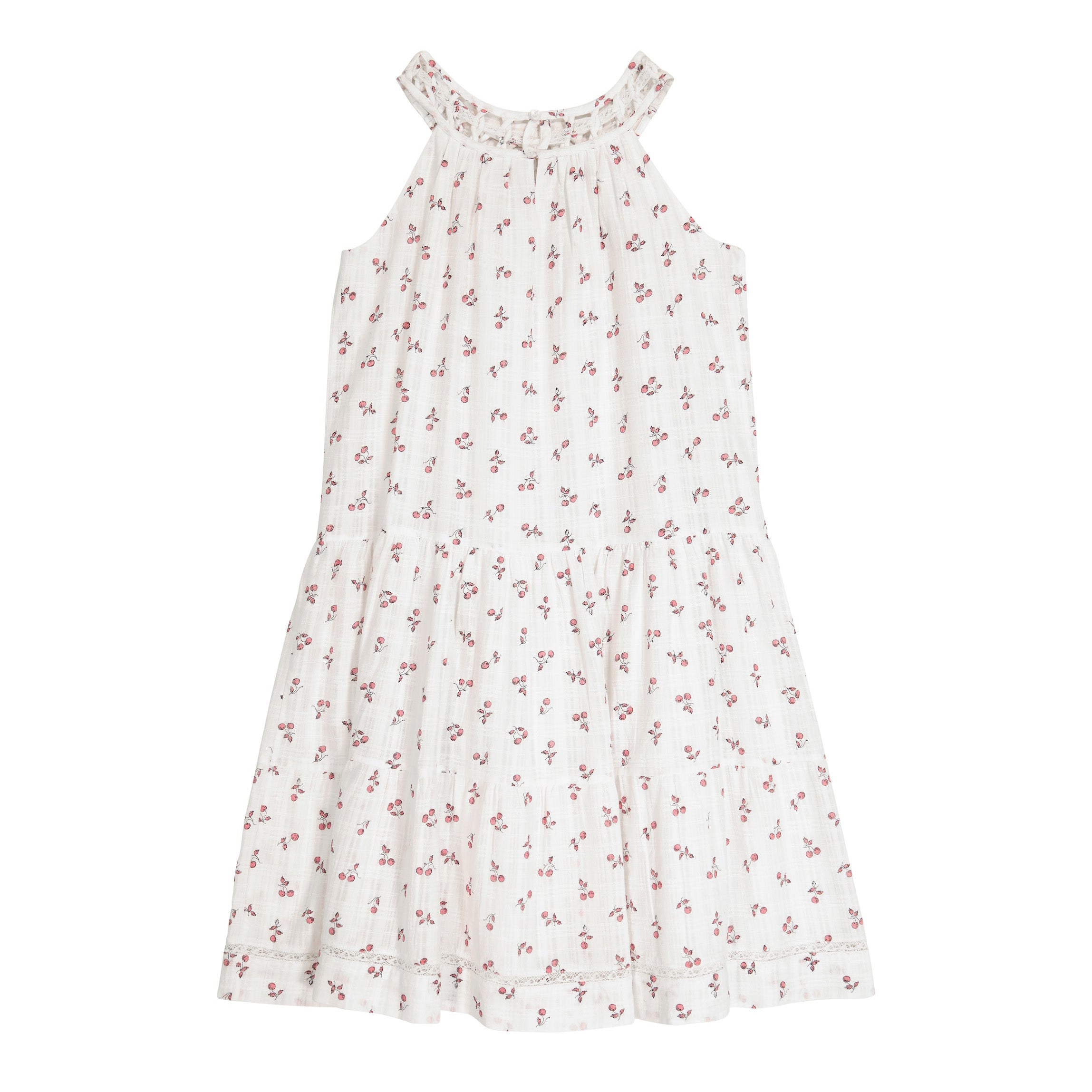Girls Pink Printing Cotton Dress