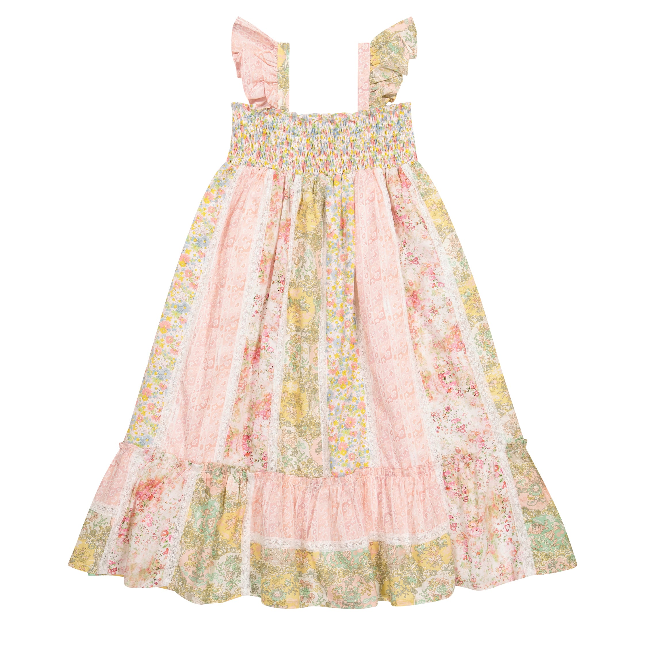 Girls Multicolor Floral Cotton Dress