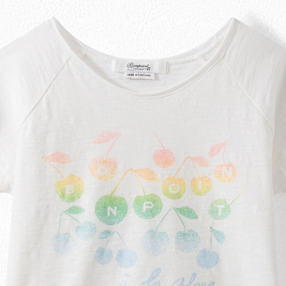 Girls White Logo Cotton T-Shirt