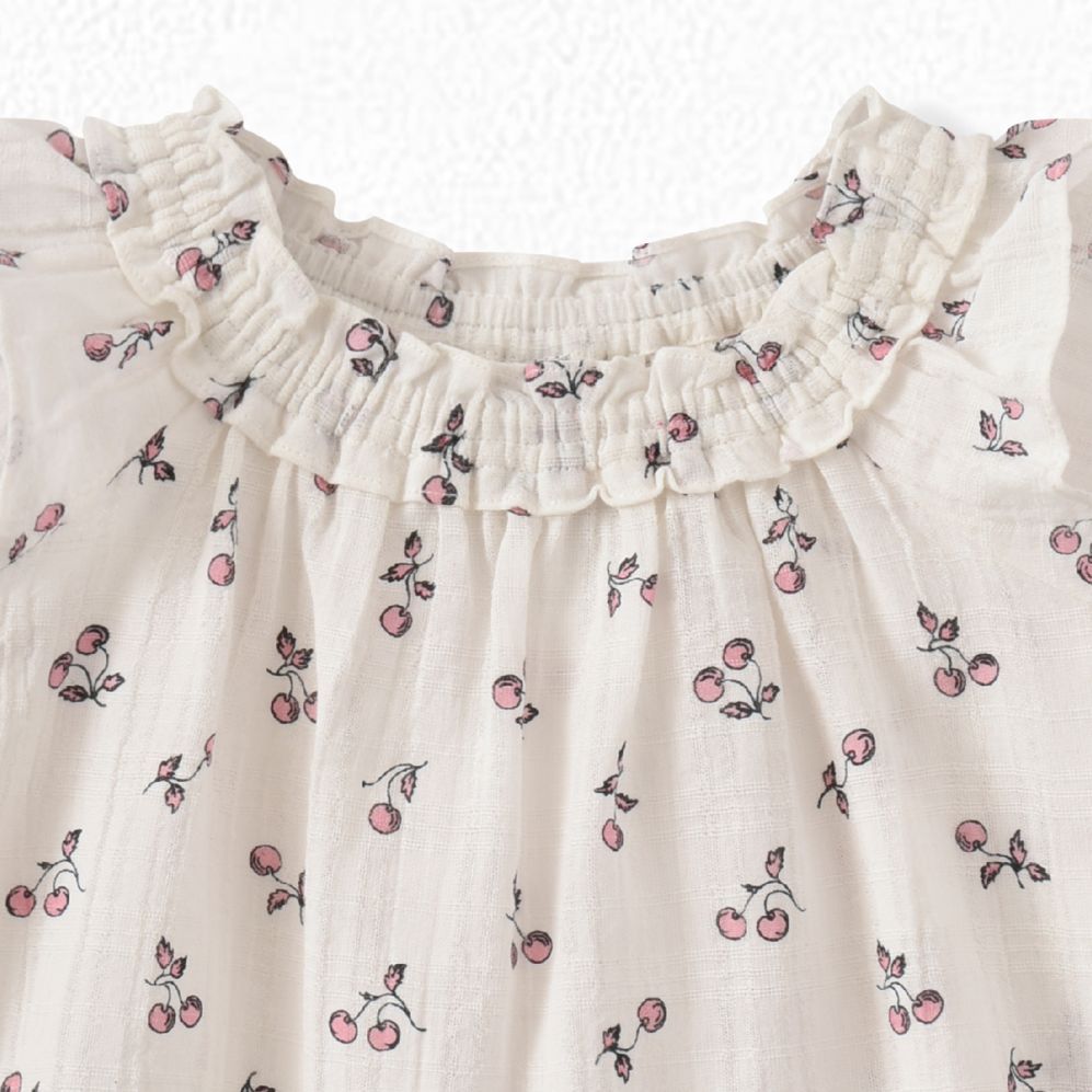 Baby Girls Light Pink Cherry Cotton Top