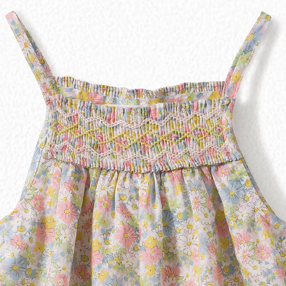 Baby Girls Pink Floral Cotton Trousers