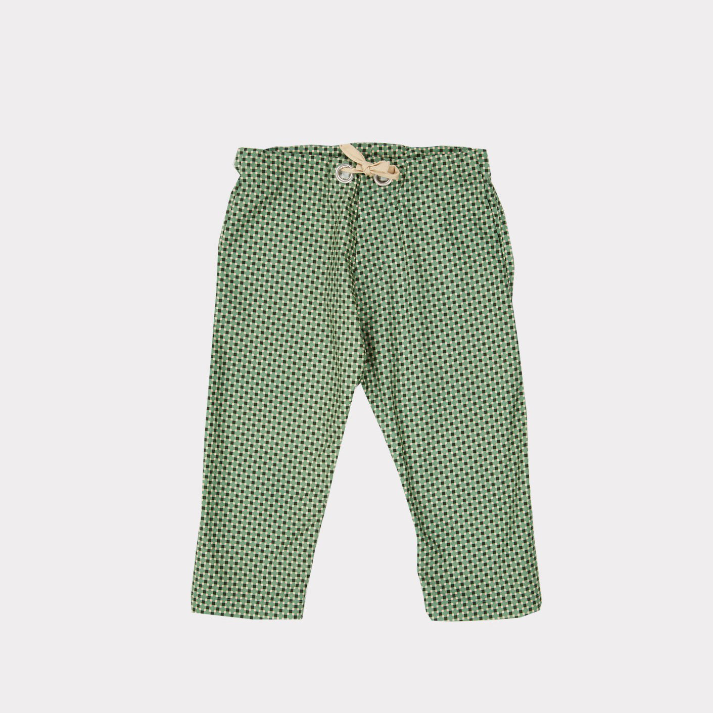 Girls Green Dots Cotton Trousers