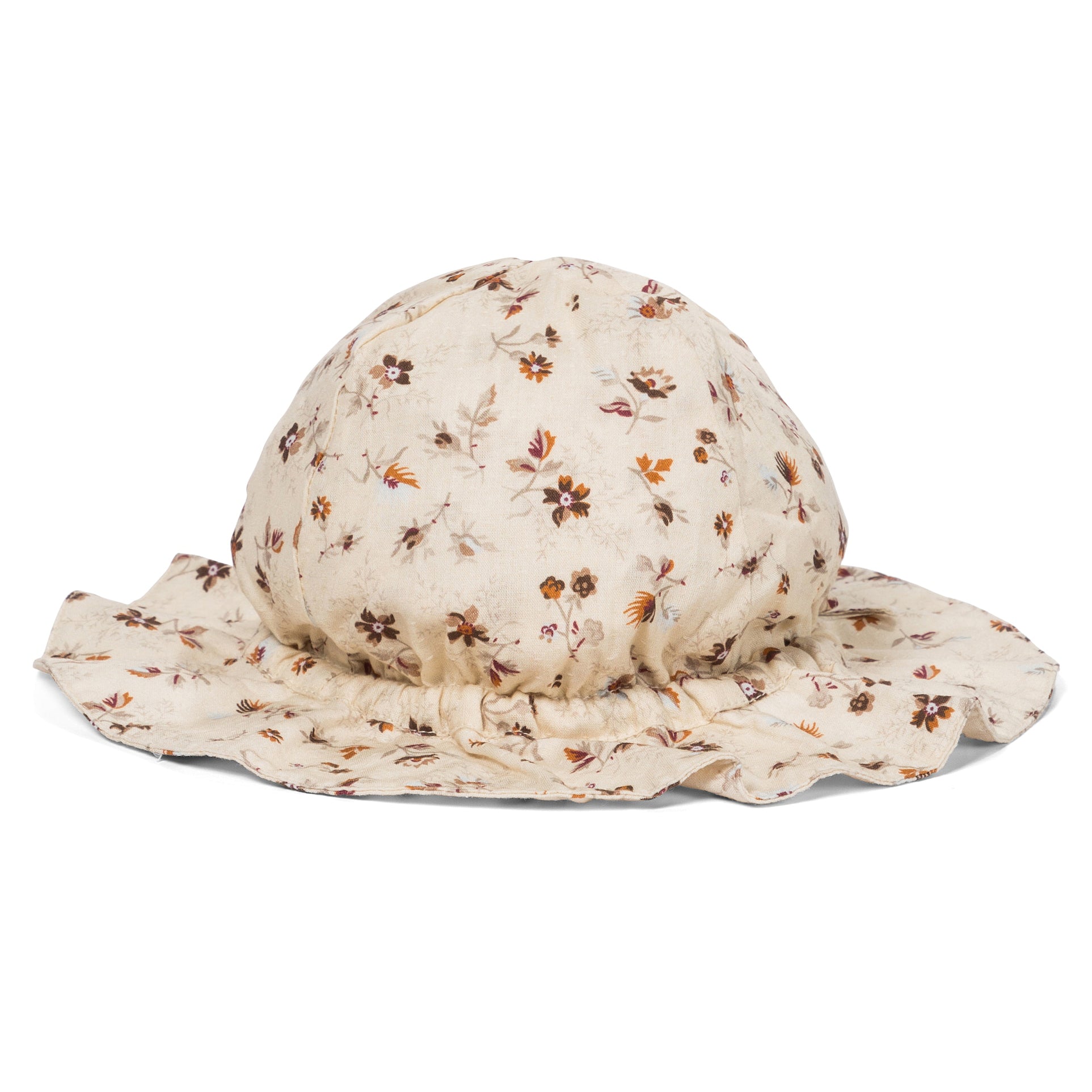 Baby Girls Beige Floral Cotton Sunhat