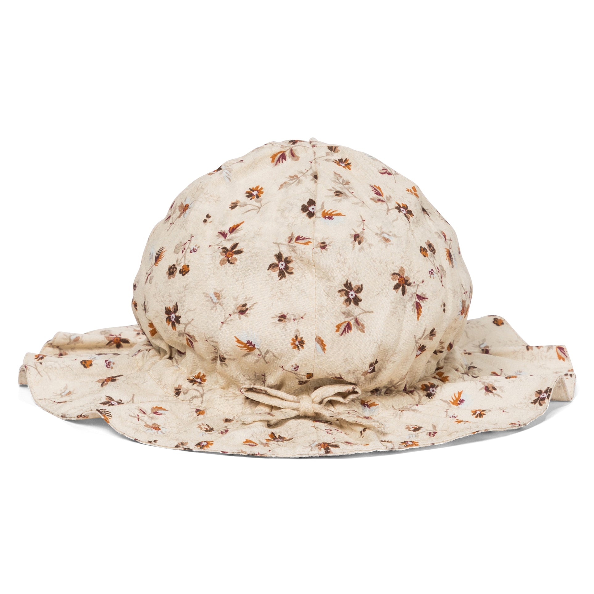 Baby Girls Beige Floral Cotton Sunhat
