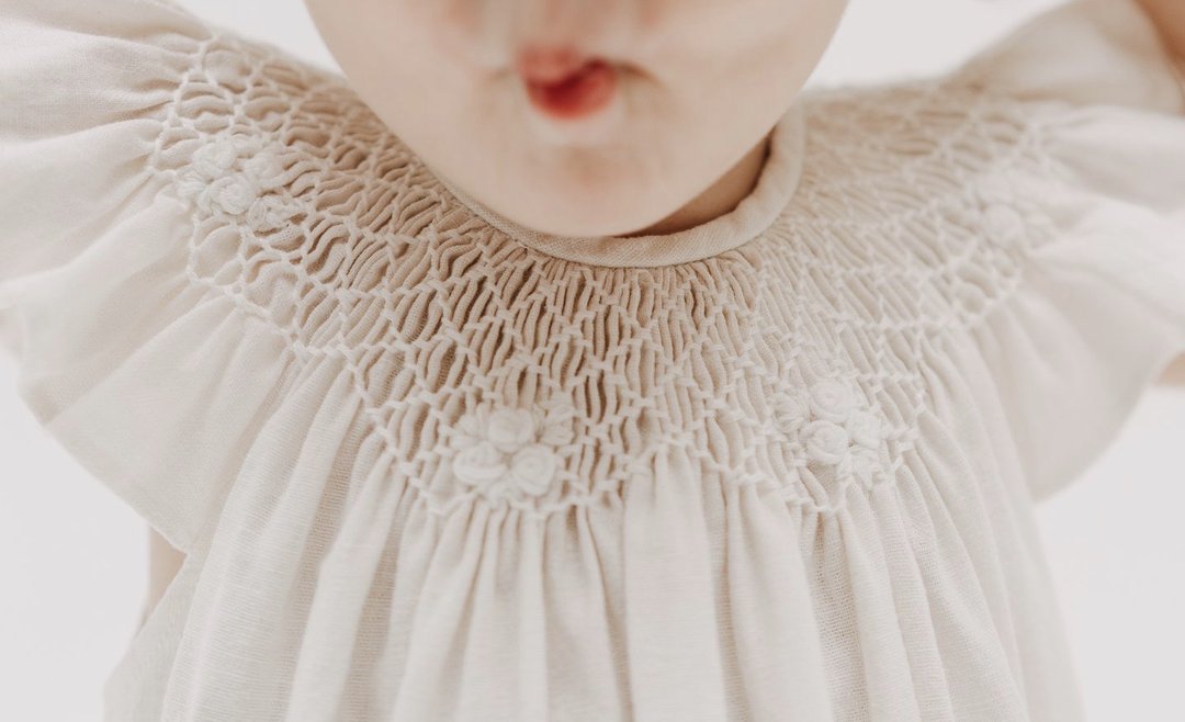 Girls White Linen Dress